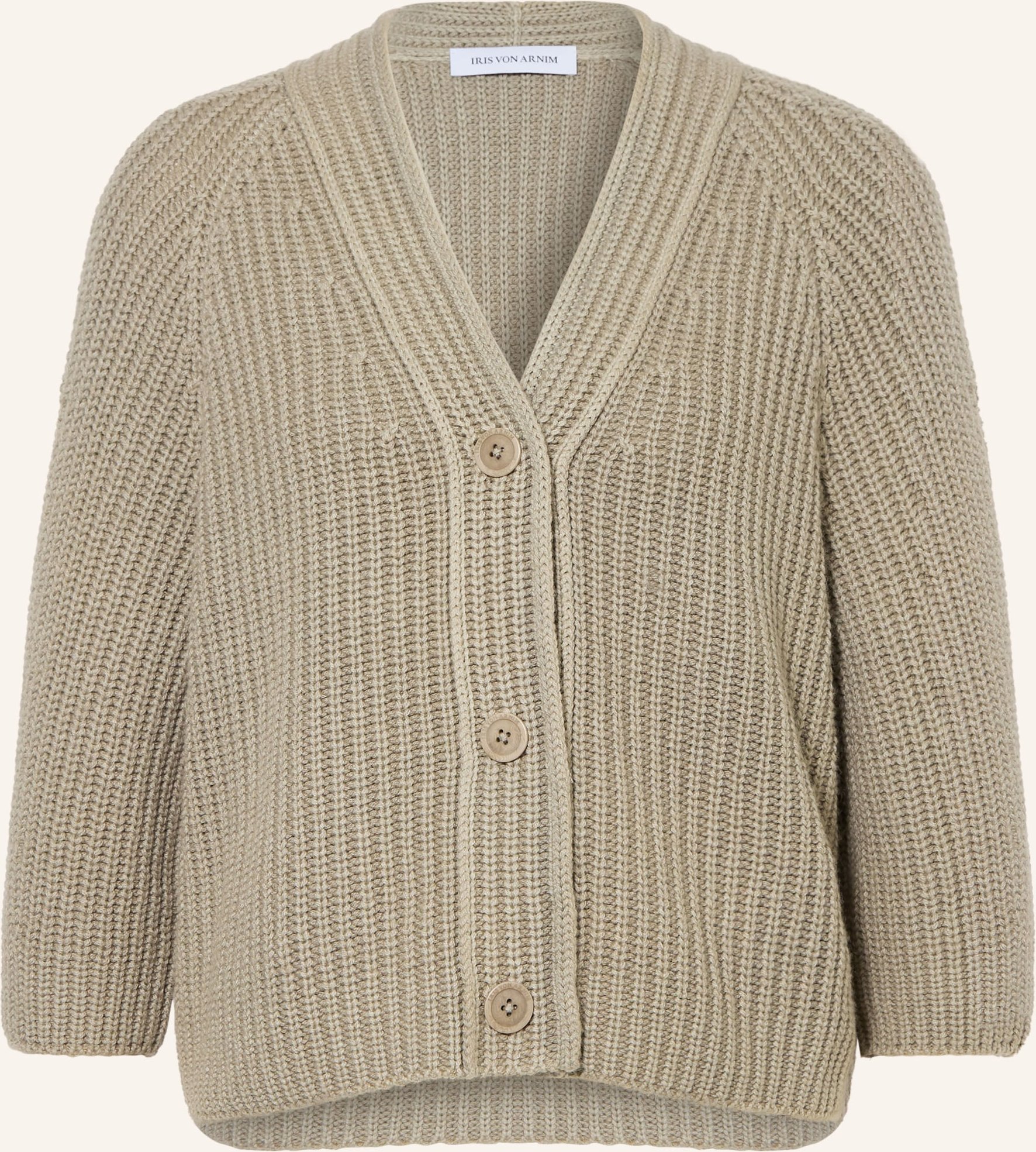 Iris Von Arnim Strickjacke Fallou Aus Cashmere Mit 3/4-Arm beige
