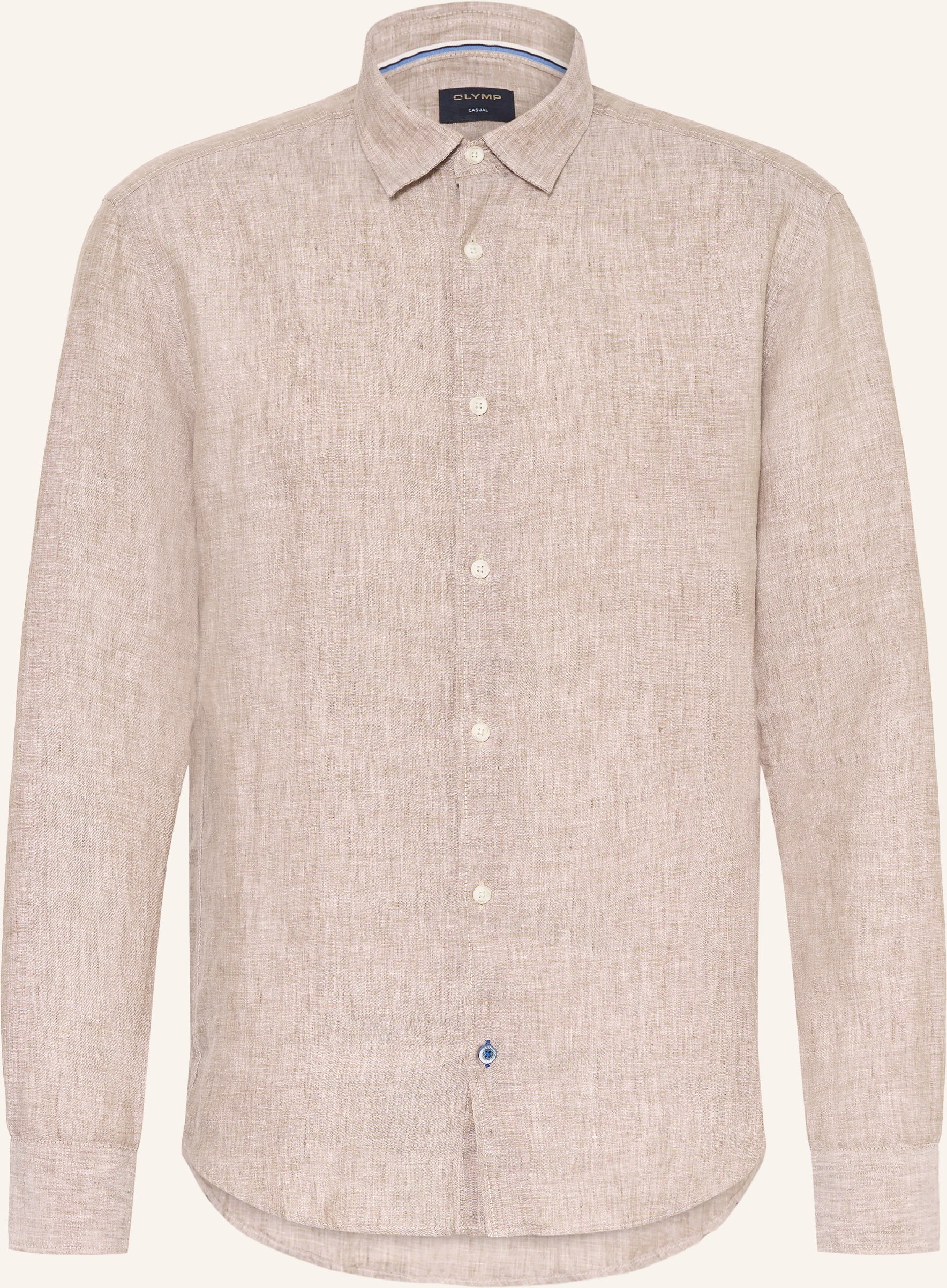 Olymp Leinenhemd Regular Fit braun