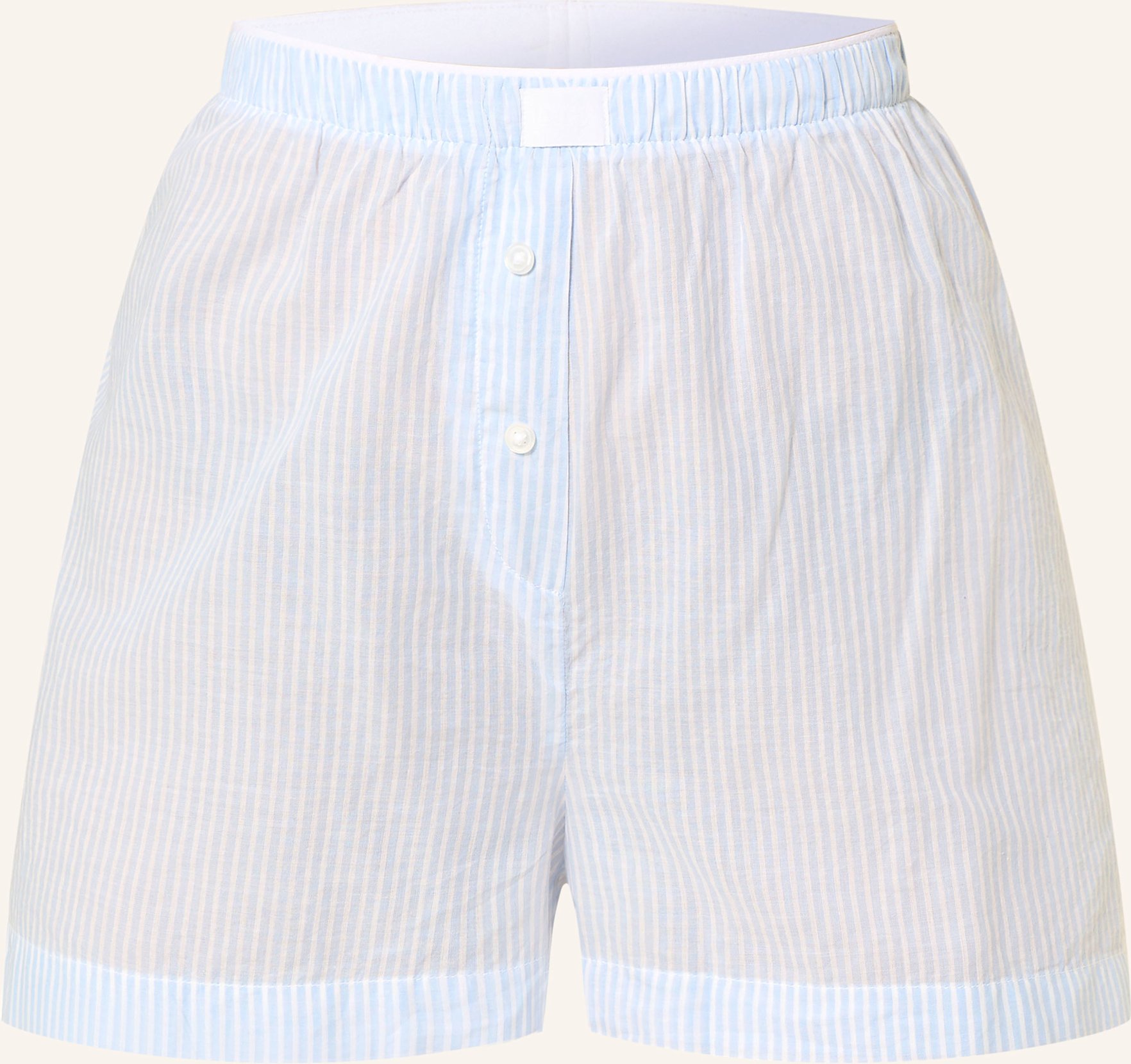 Mey Schlafshorts Serie Cotton Stripes blau