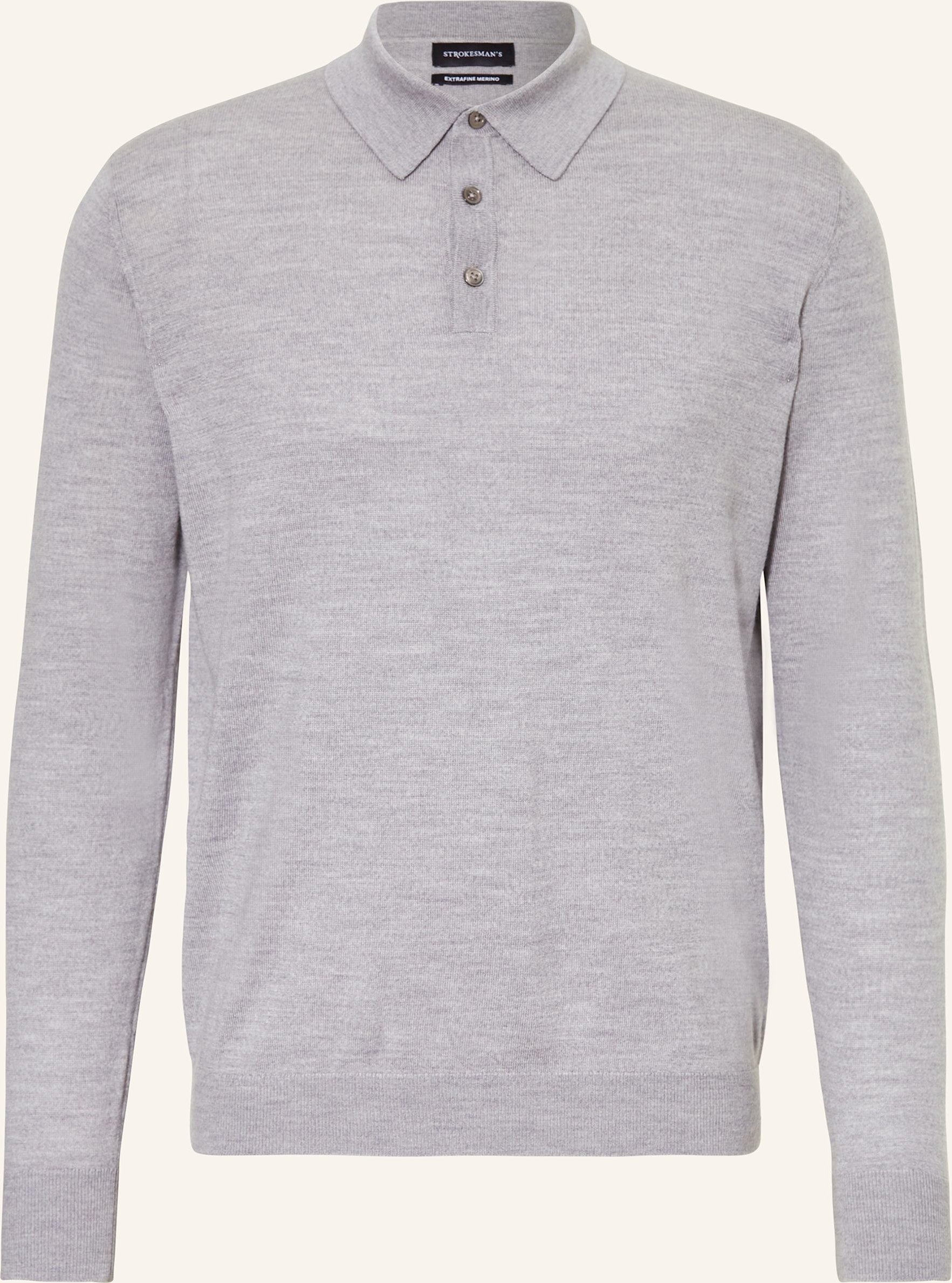 Strokesman's Strick-Poloshirt Aus Merinowolle grau