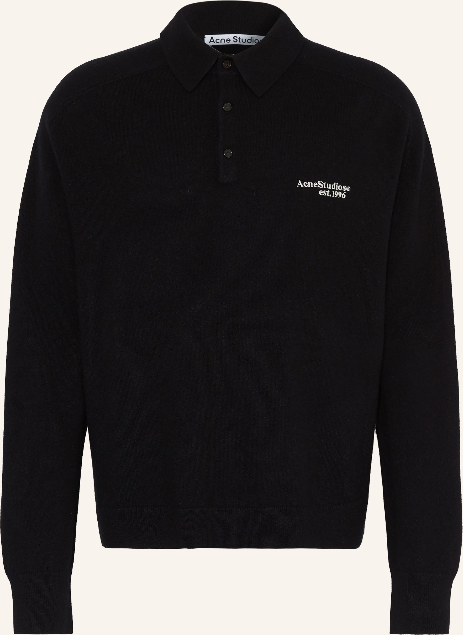 Acne Studios Strick-Poloshirt schwarz