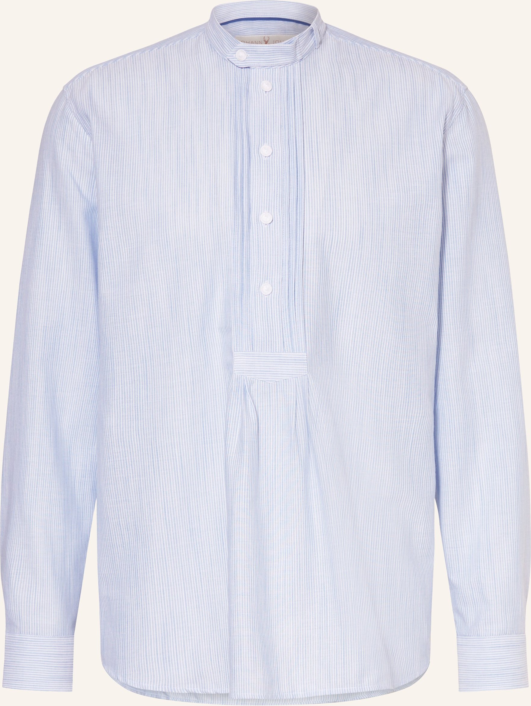 Johann & Johanna Trachtenhemd Comfort Fit Mit Stehkragen blau
