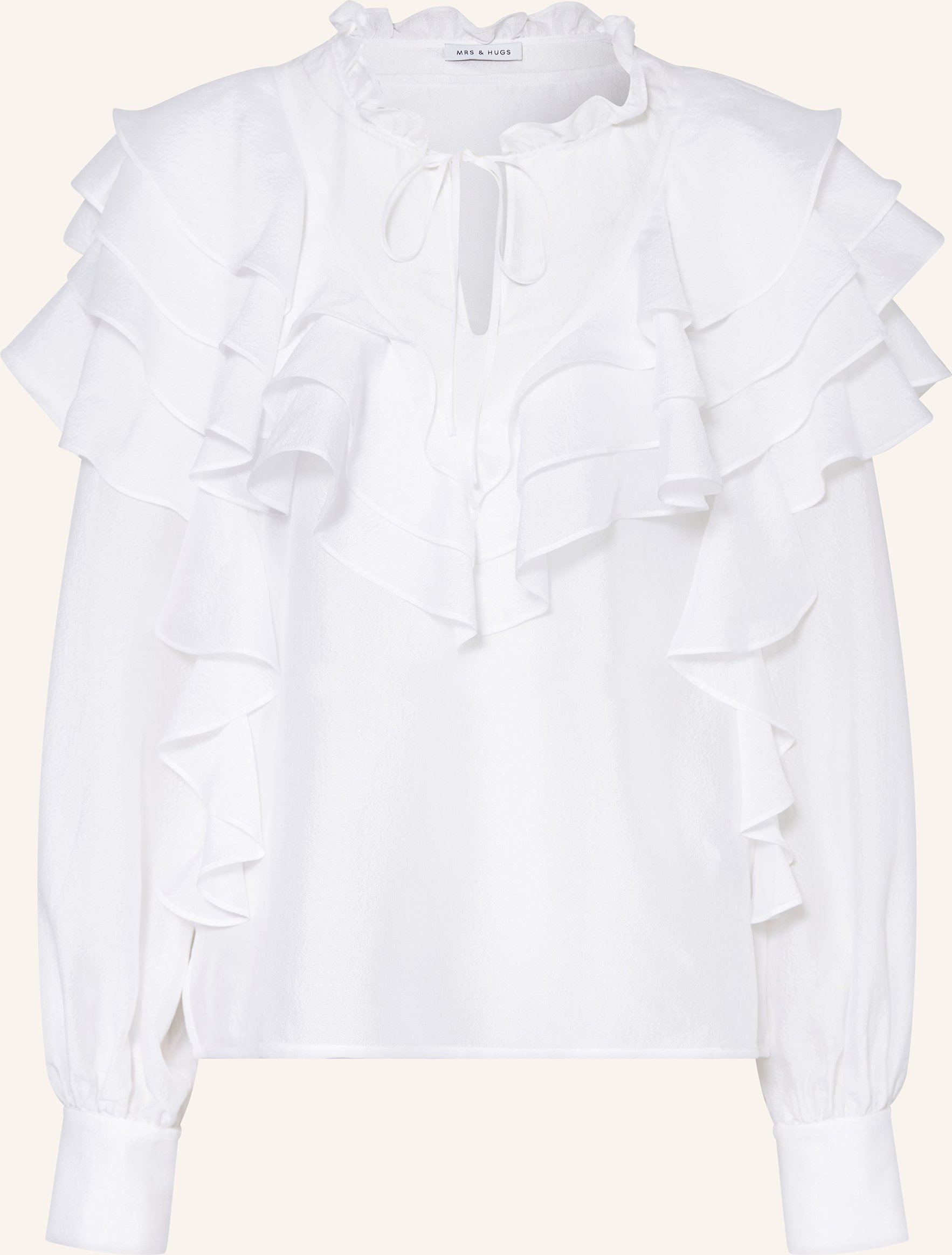 Mrs & Hugs Blusenshirt Aus Seide Mit Volants weiss