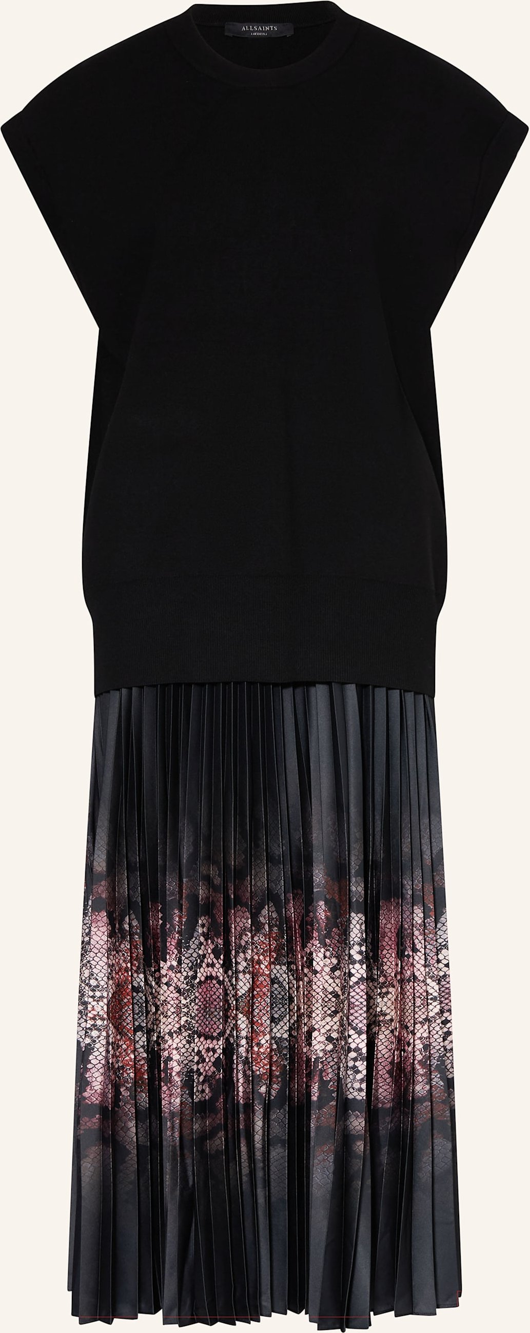 Allsaints Set: Pullunder Und Satinkleid Harley Ophis schwarz
