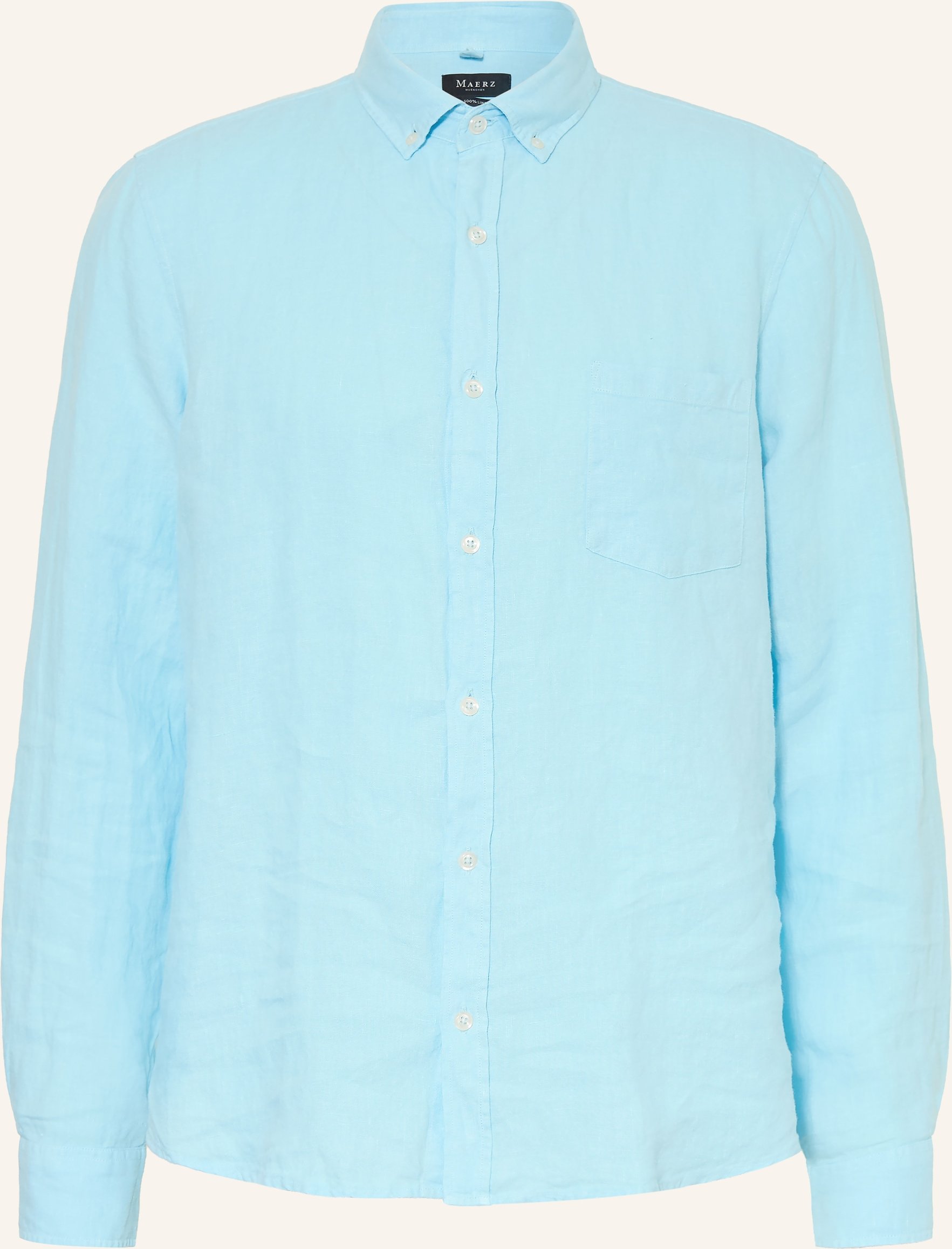 Maerz Muenchen Leinenhemd Comfort Fit blau