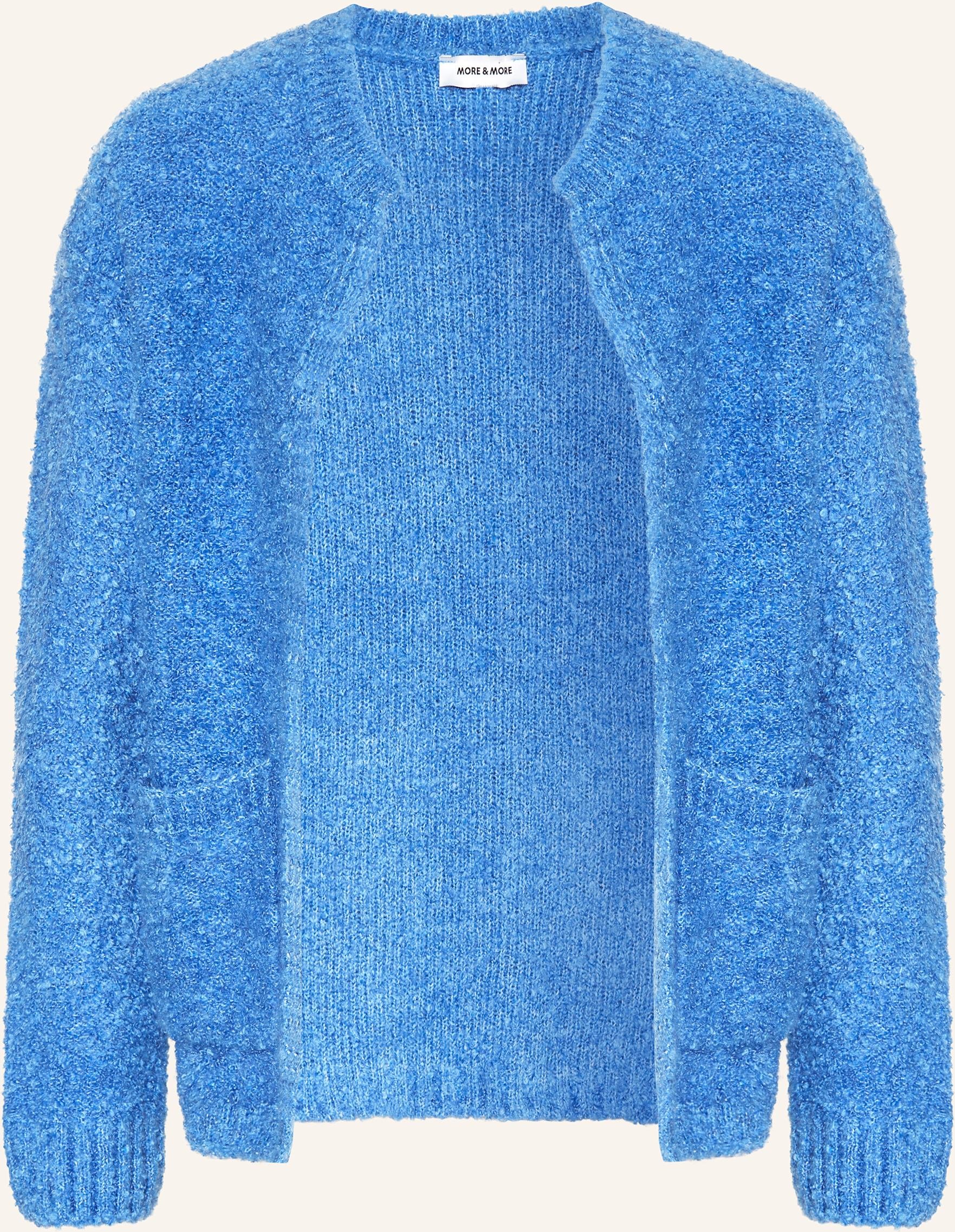 More & More Bouclé-Strickjacke blau