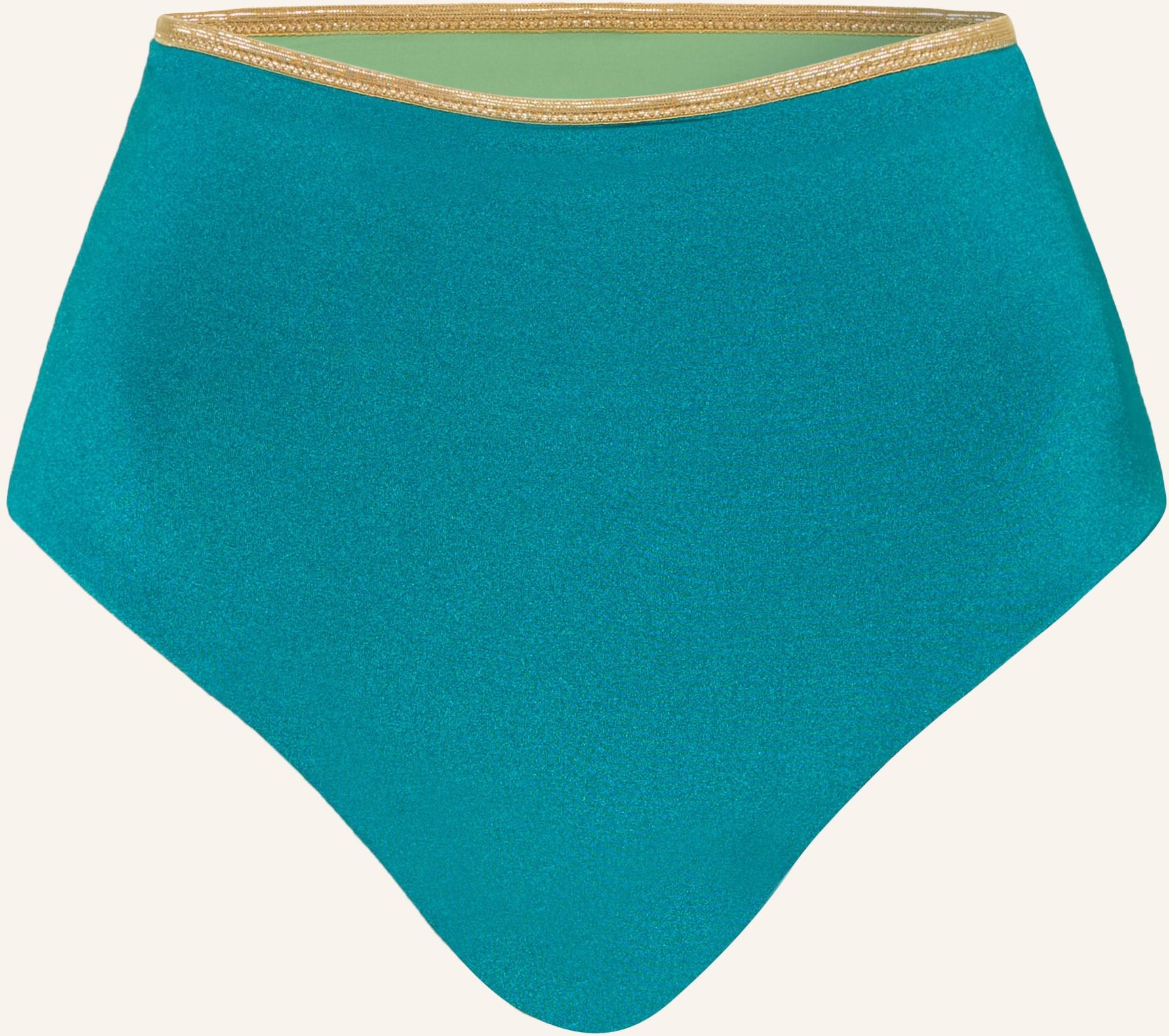 Mymarini Highwaist-Bikini-Hose Shine Zum Wenden Mit Uv-Schutz 50+ gruen