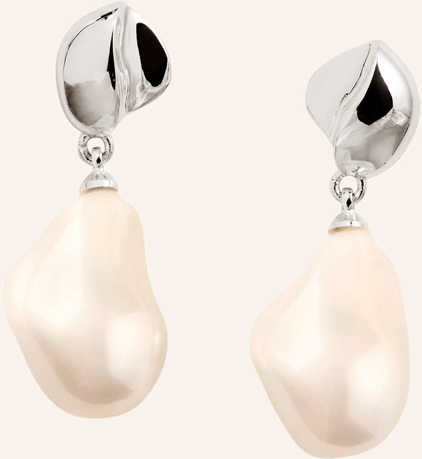 Pompidou Ohrhänger Pearl Edges Earring By Glambou silber