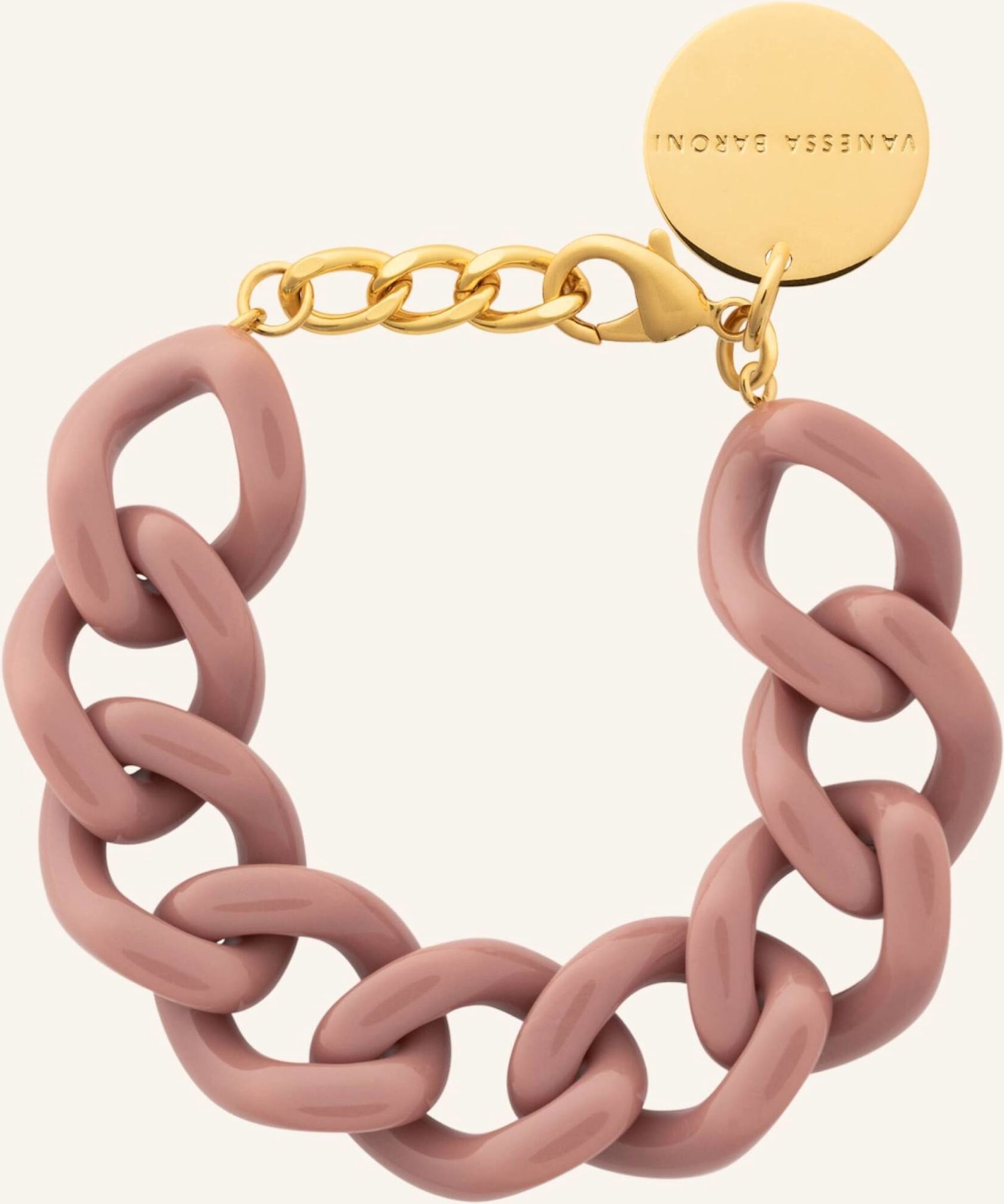 Vanessa Baroni Armband Flat Chain Bracelet Mocha Mouse By Glambou gold