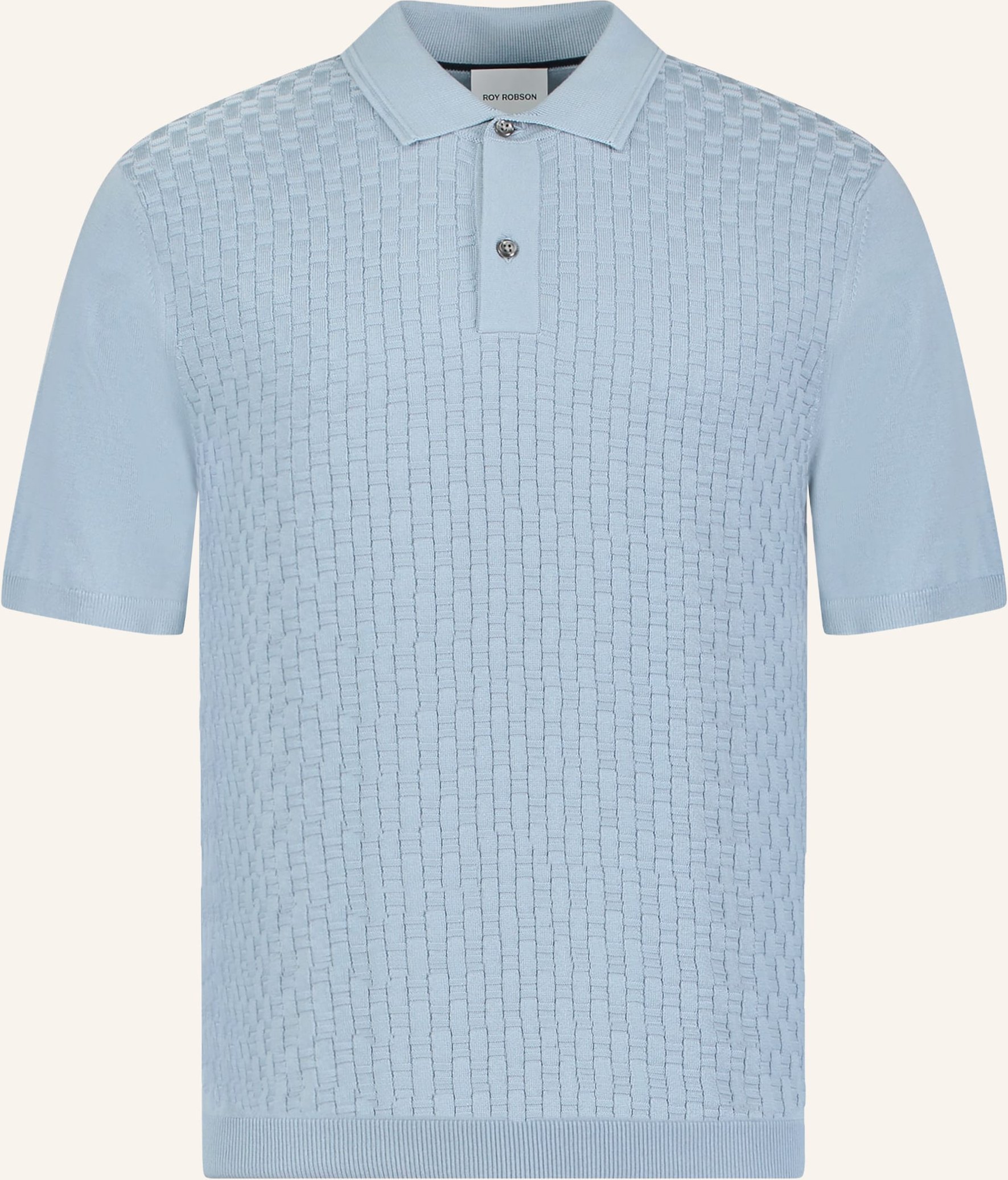 Roy Robson Strick-Poloshirt blau