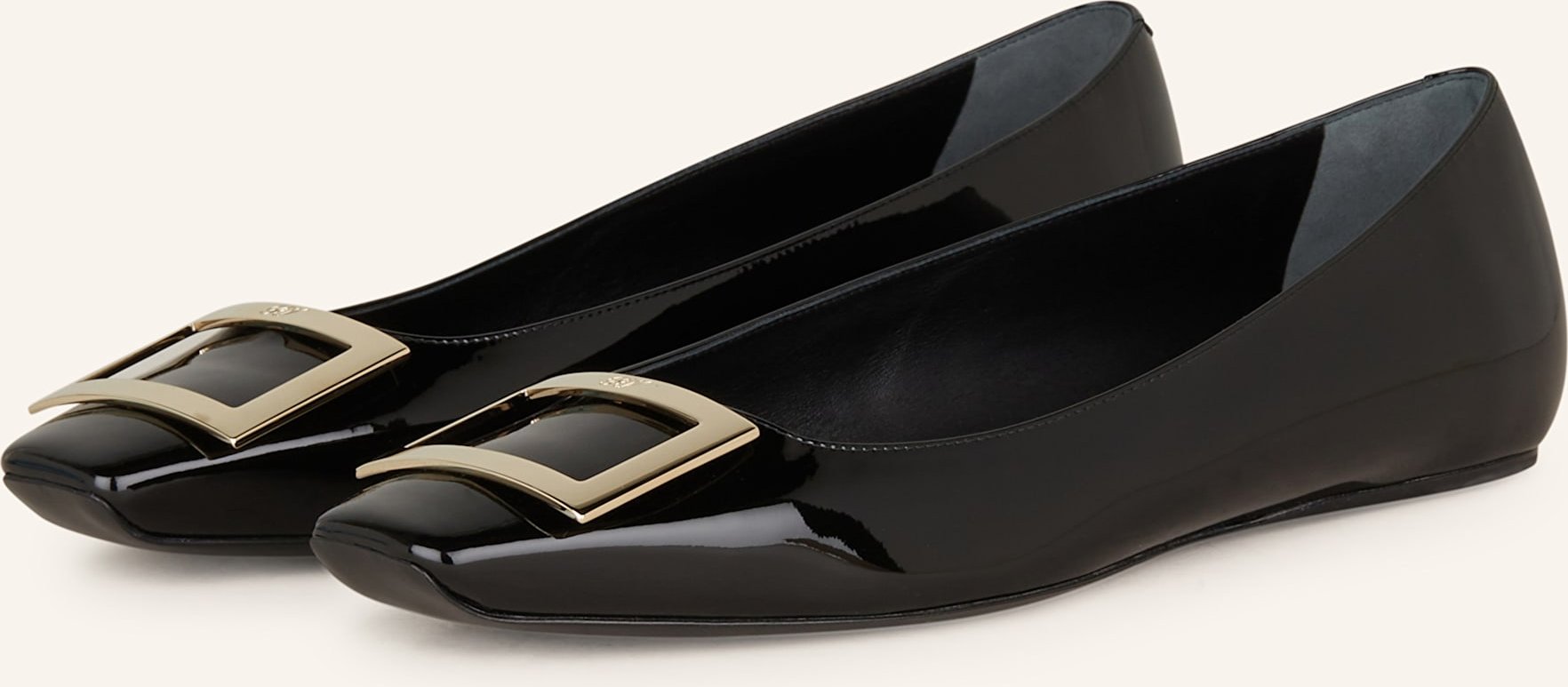 Roger Vivier Lackballerinas Trompette schwarz