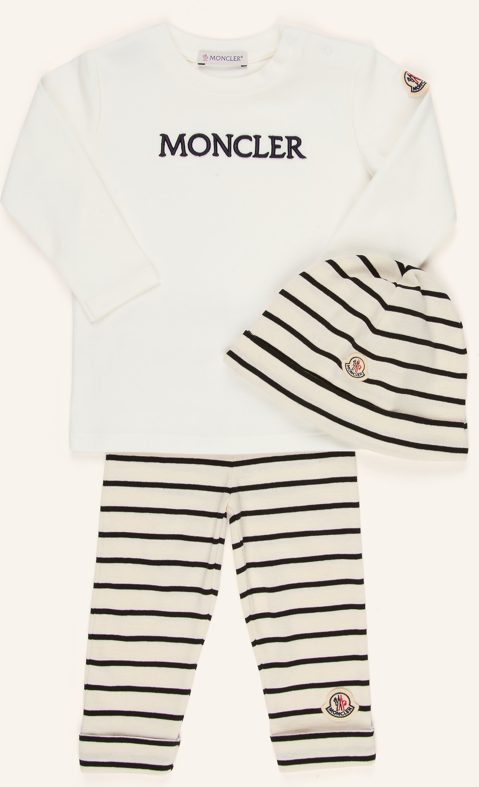 Moncler Enfant Set: Hose, Longsleeve Und Mütze grau