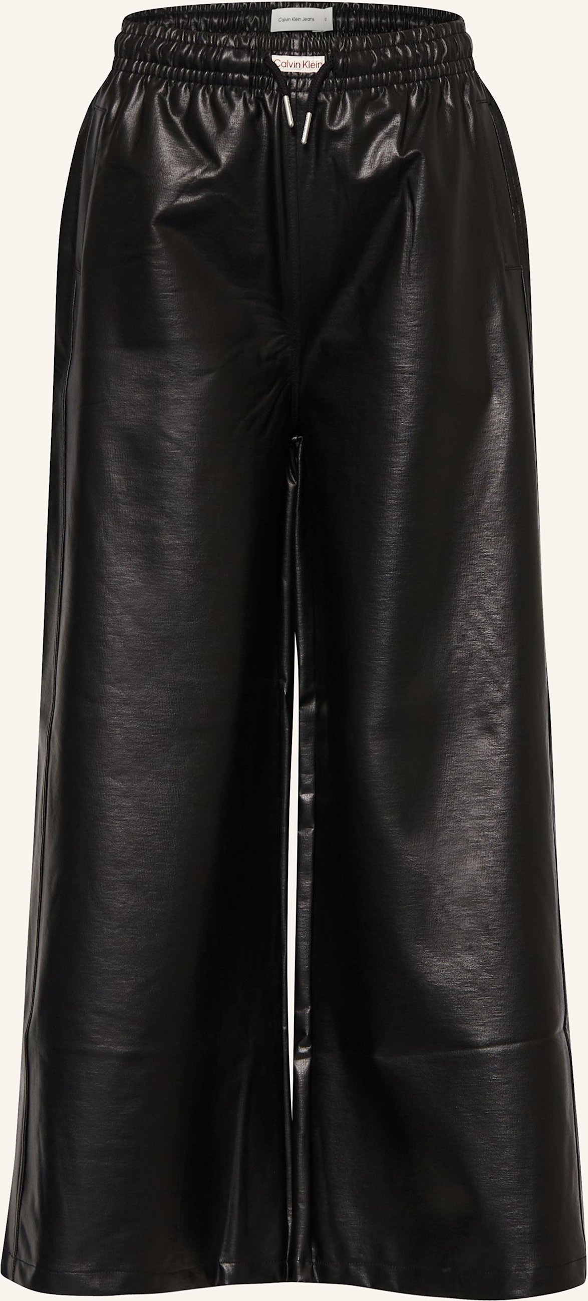 Calvin Klein Marlenehose In Lederoptik schwarz