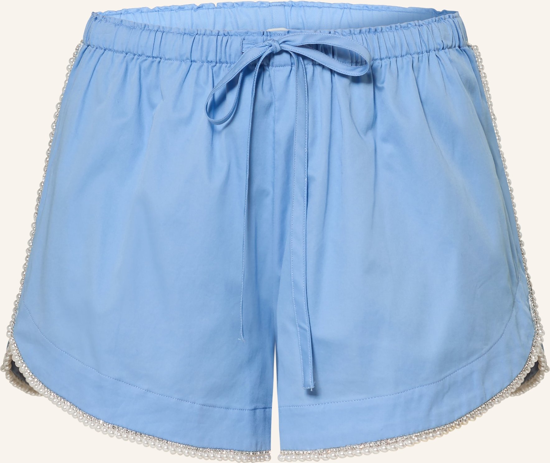 Sandro Shorts Mit Schmucksteinen Und Schmuckperlen blau