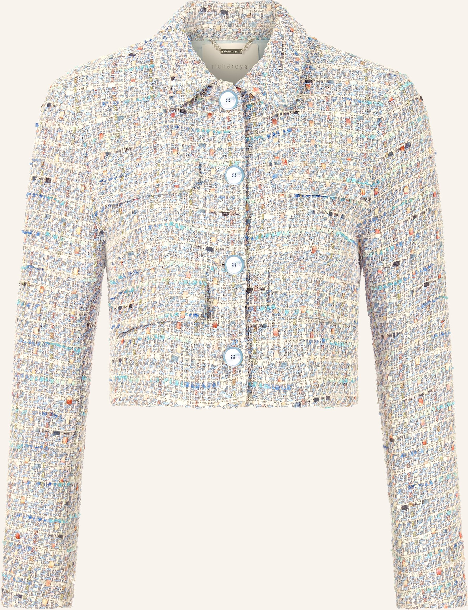 Thumbnail - Rich & Royal Tweed-Jacke Mit Pailletten blau