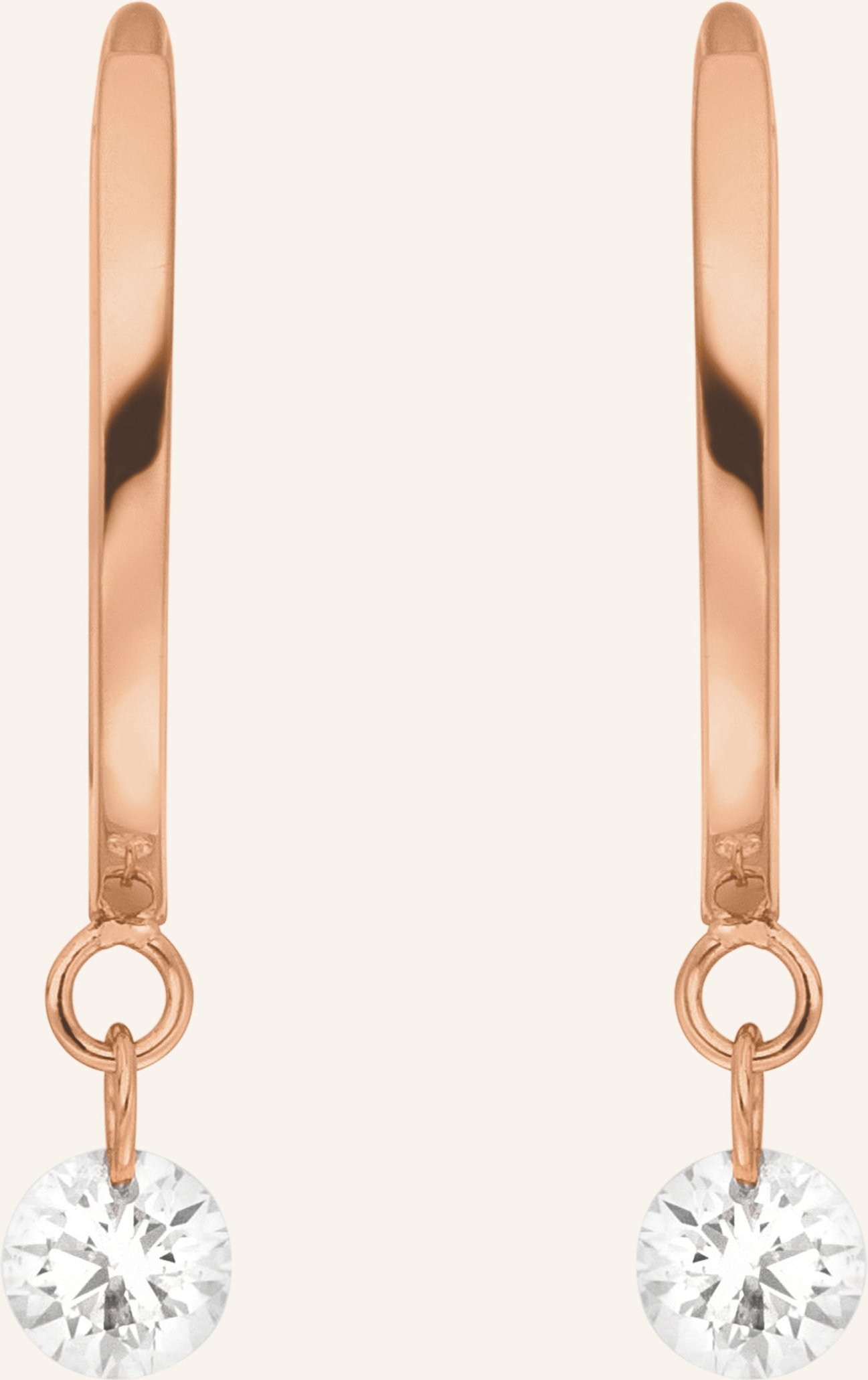 Leaf Creolen Pure Aus 18 Karat Roségold Mit Diamanten rosegold