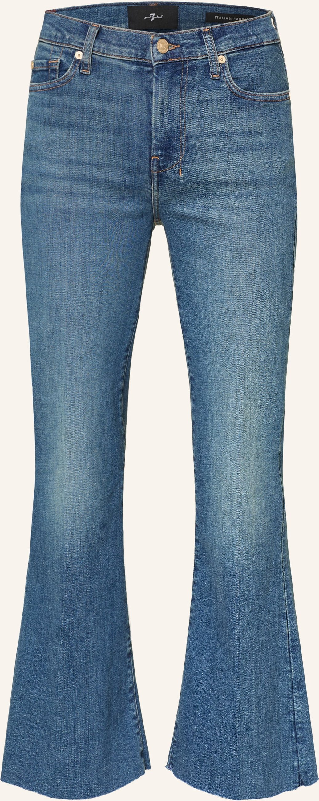 7 For All Mankind Cropped Jeans Dojo blau