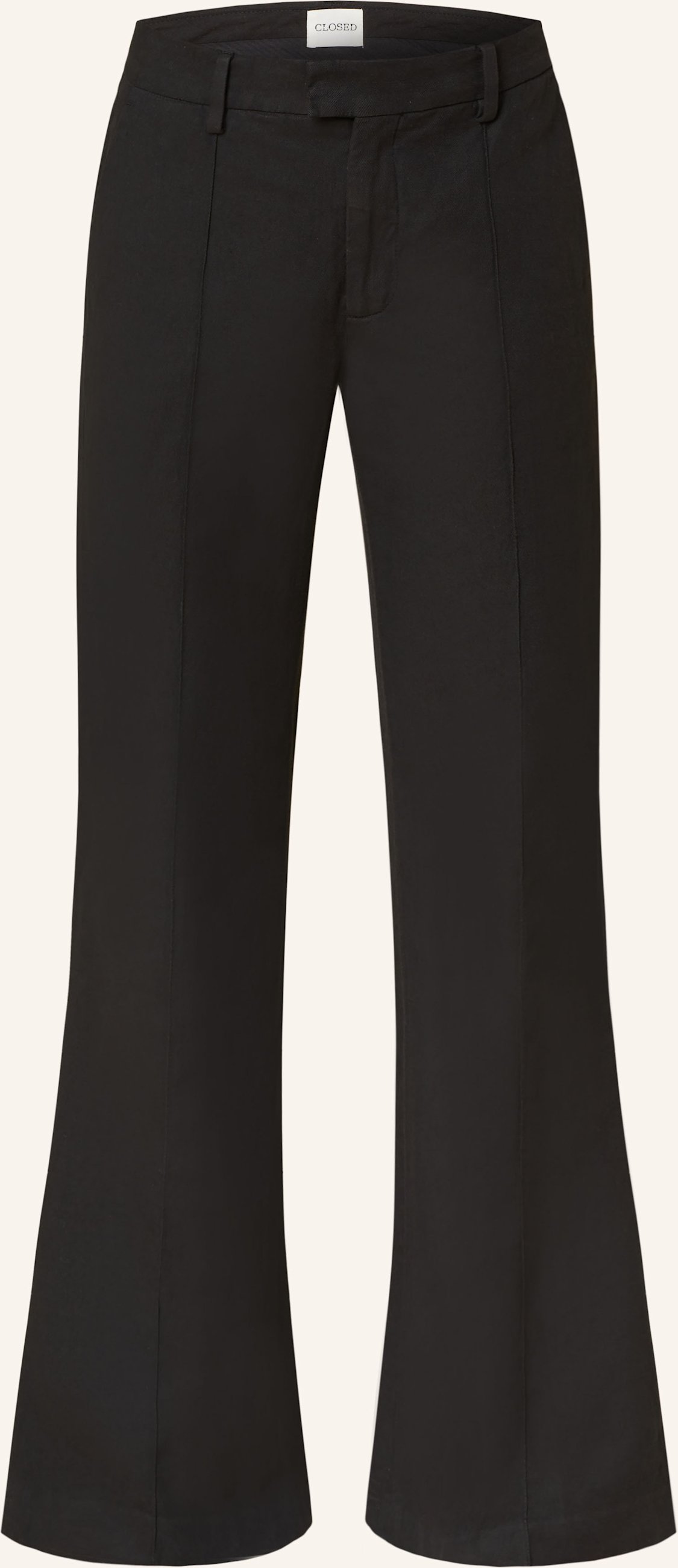 Closed Bootcut-Hose Denair Mit Leinen schwarz