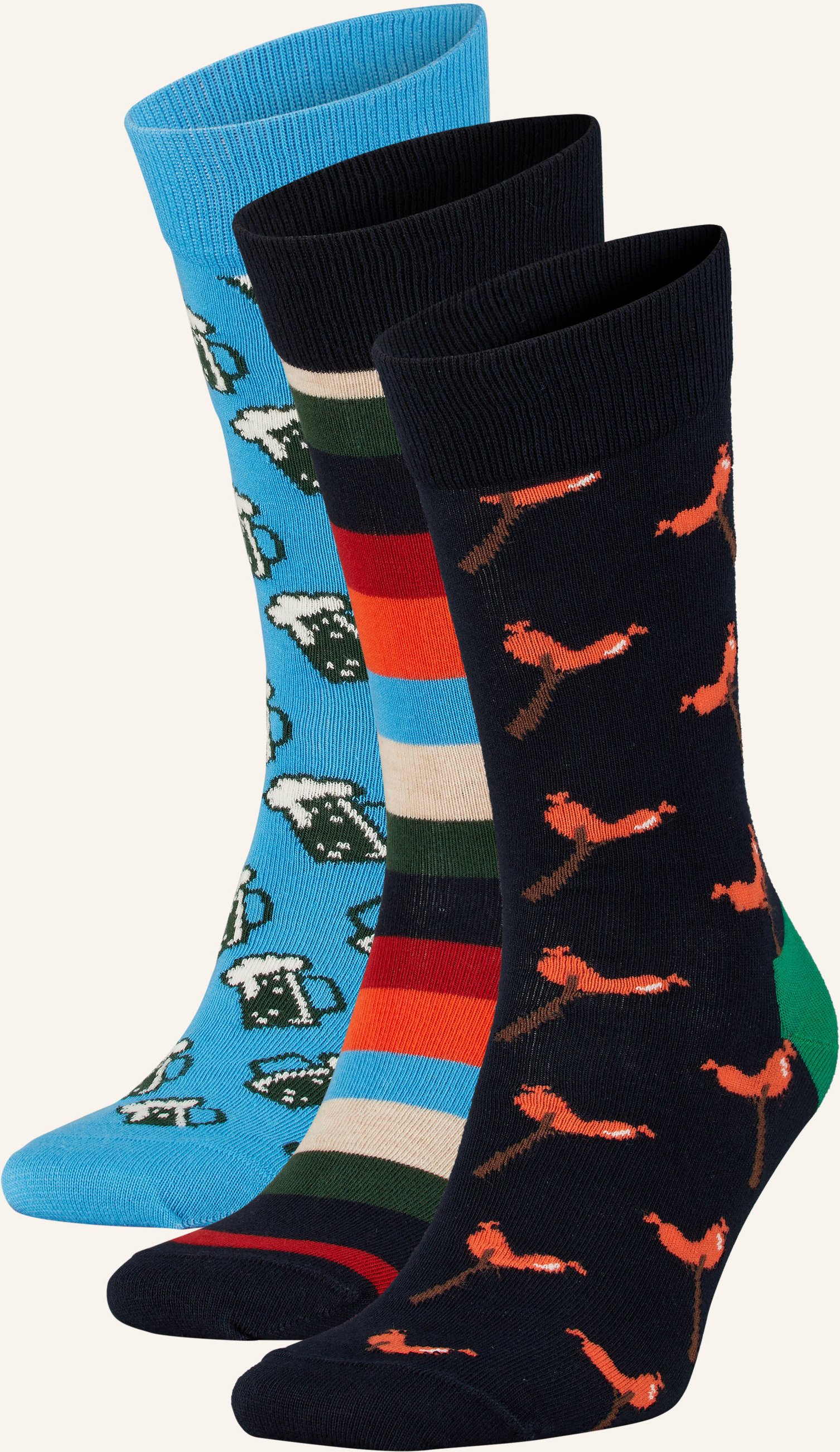 Thumbnail - Happy Socks 3er-Pack Socken Wurst And Beer Mit Geschenkbox blau