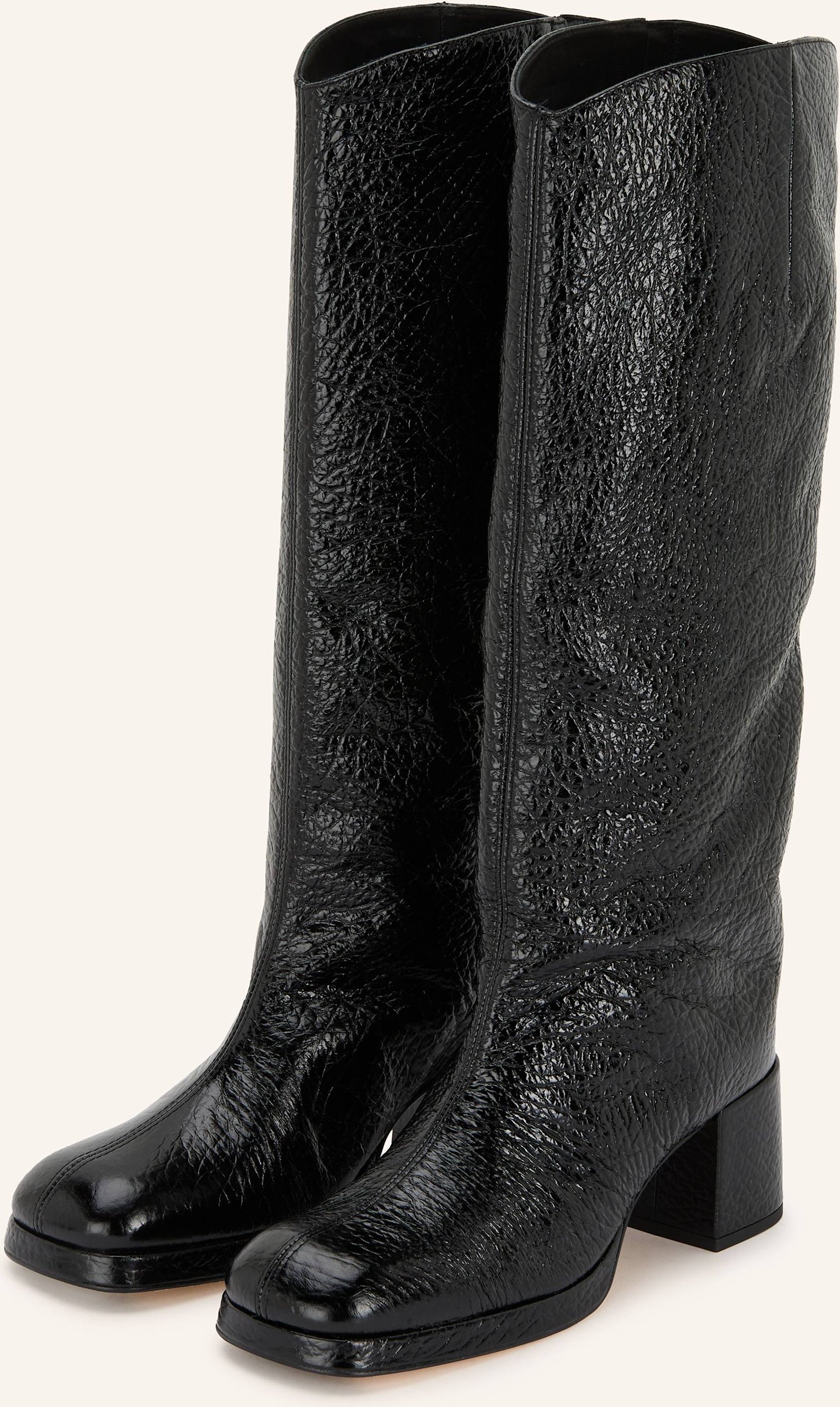 Miista Lackstiefel Tundra schwarz