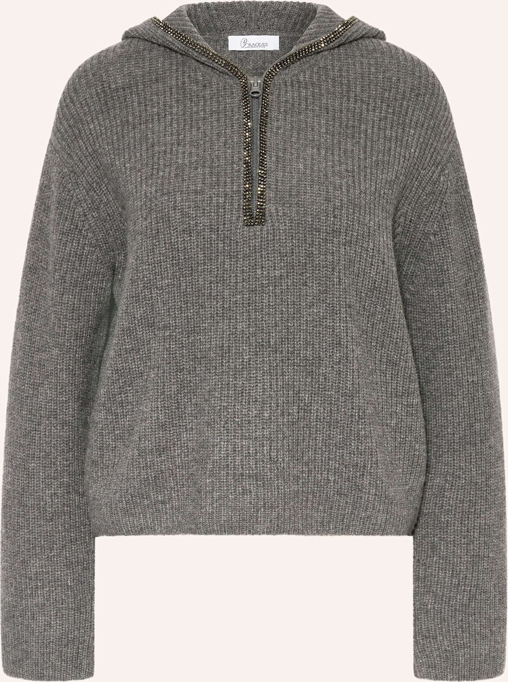 Princess Goes Hollywood Pullover Mit Cashmere Und Schmucksteinen grau