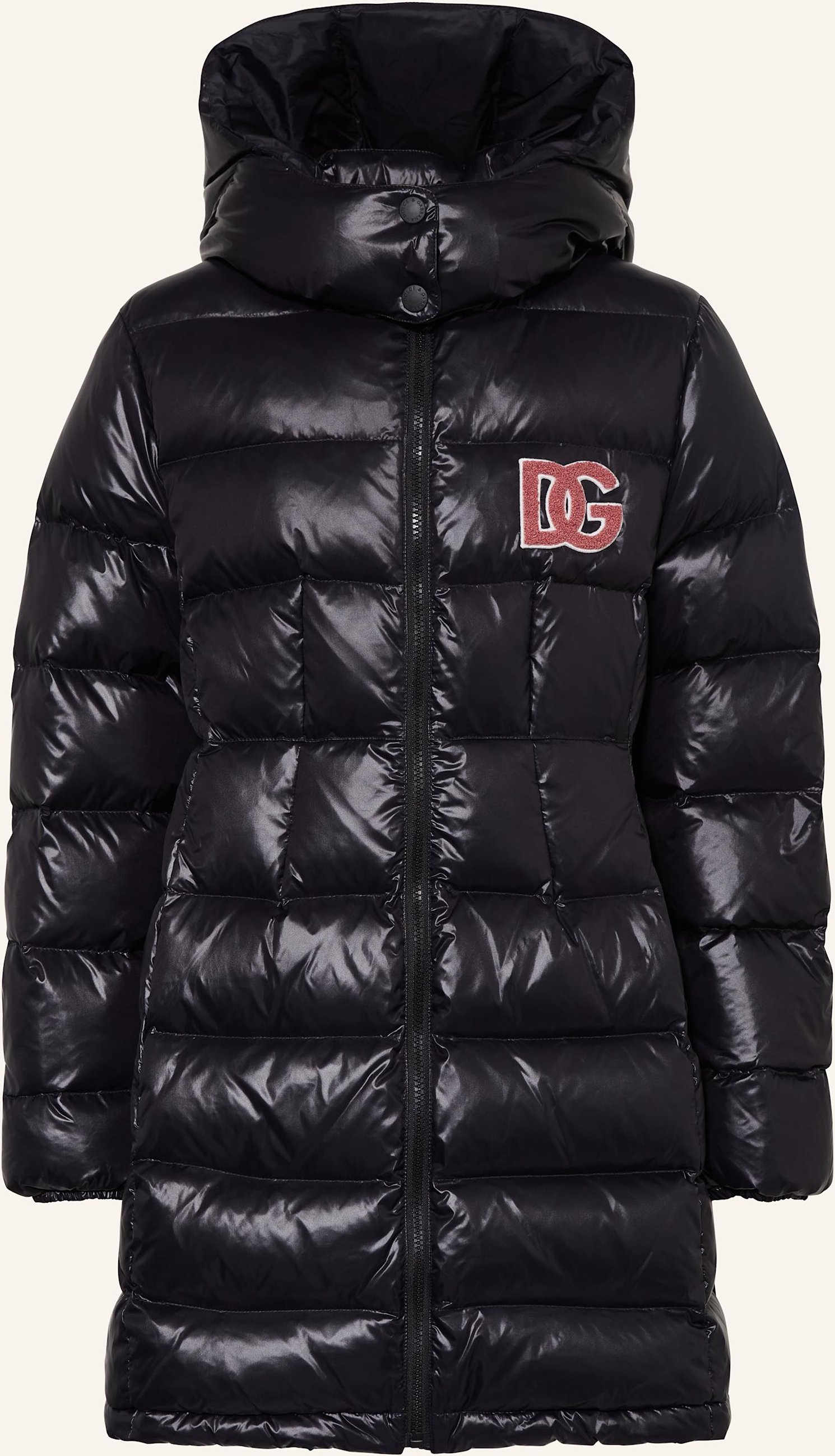 Thumbnail - Dolce & Gabbana Daunenmantel Mit Abnehmbarer Kapuze schwarz