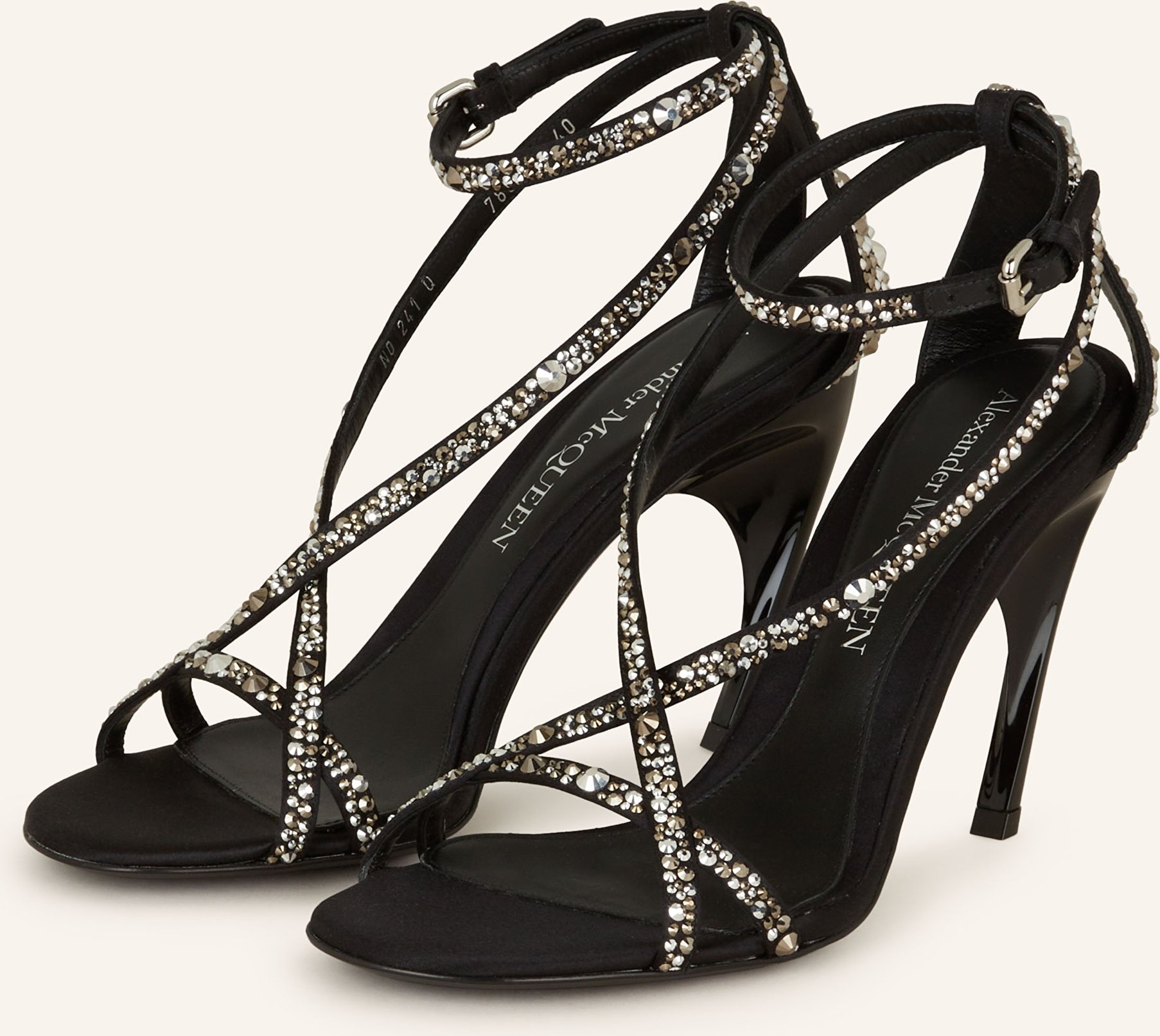 Thumbnail - Mcqueen Sandaletten Mit Schmucksteinen schwarz