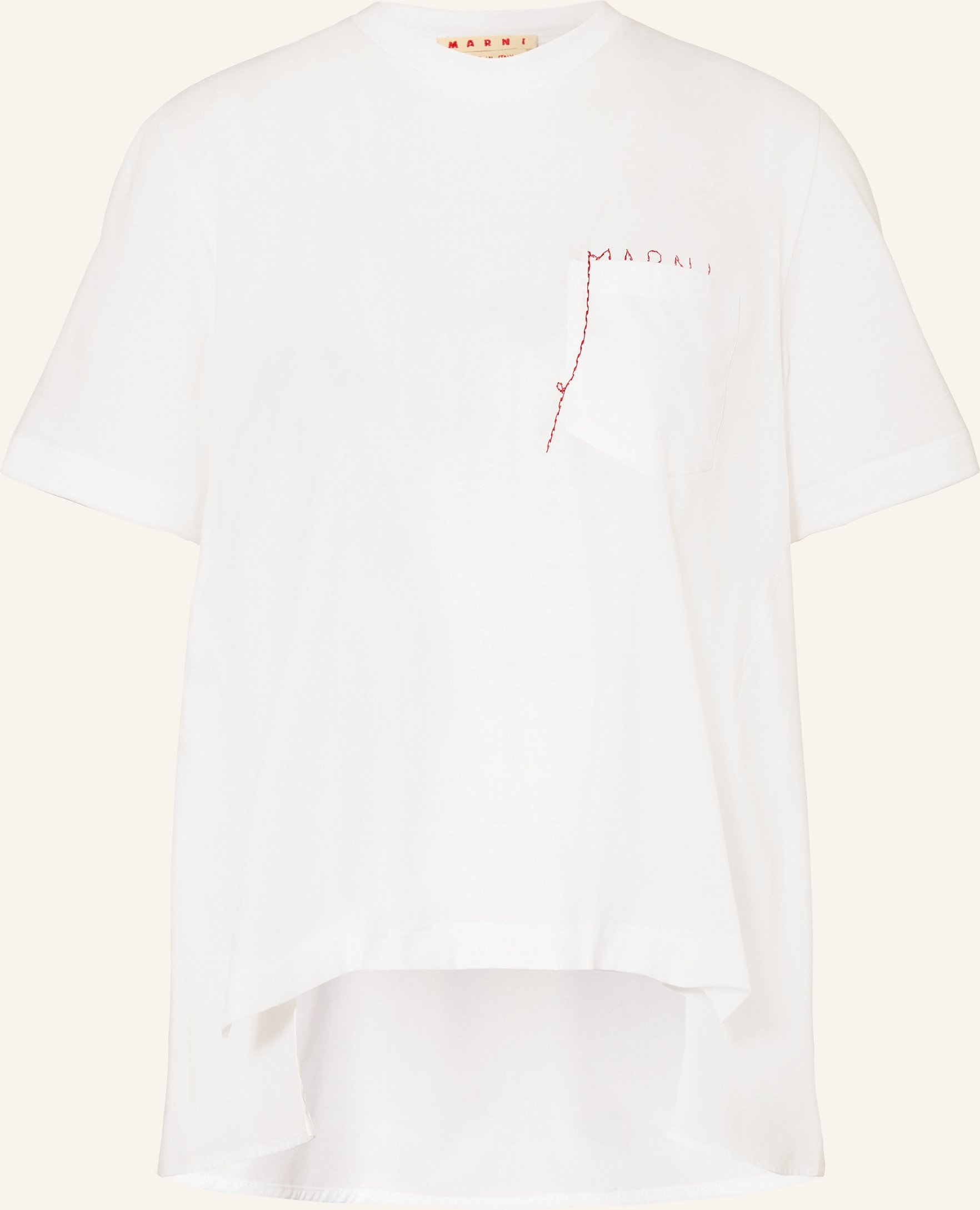 Marni T-Shirt Im Materialmix weiss