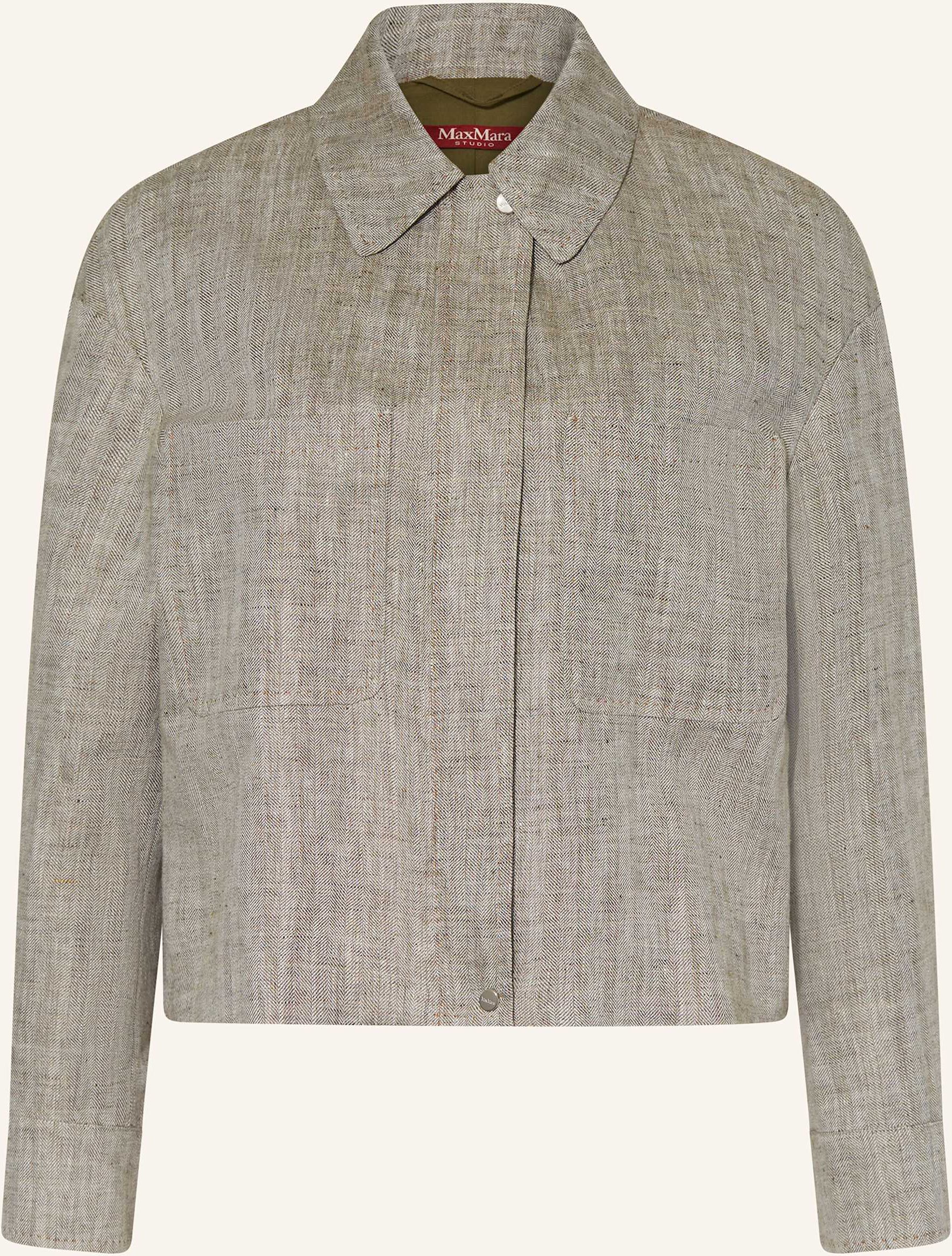 Max Mara Studio Jacke Lucas Aus Leinen gruen
