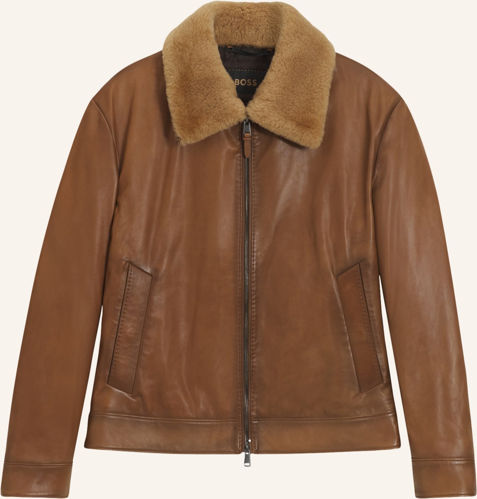 Boss Lederjacke L-Mury Regular Fit braun