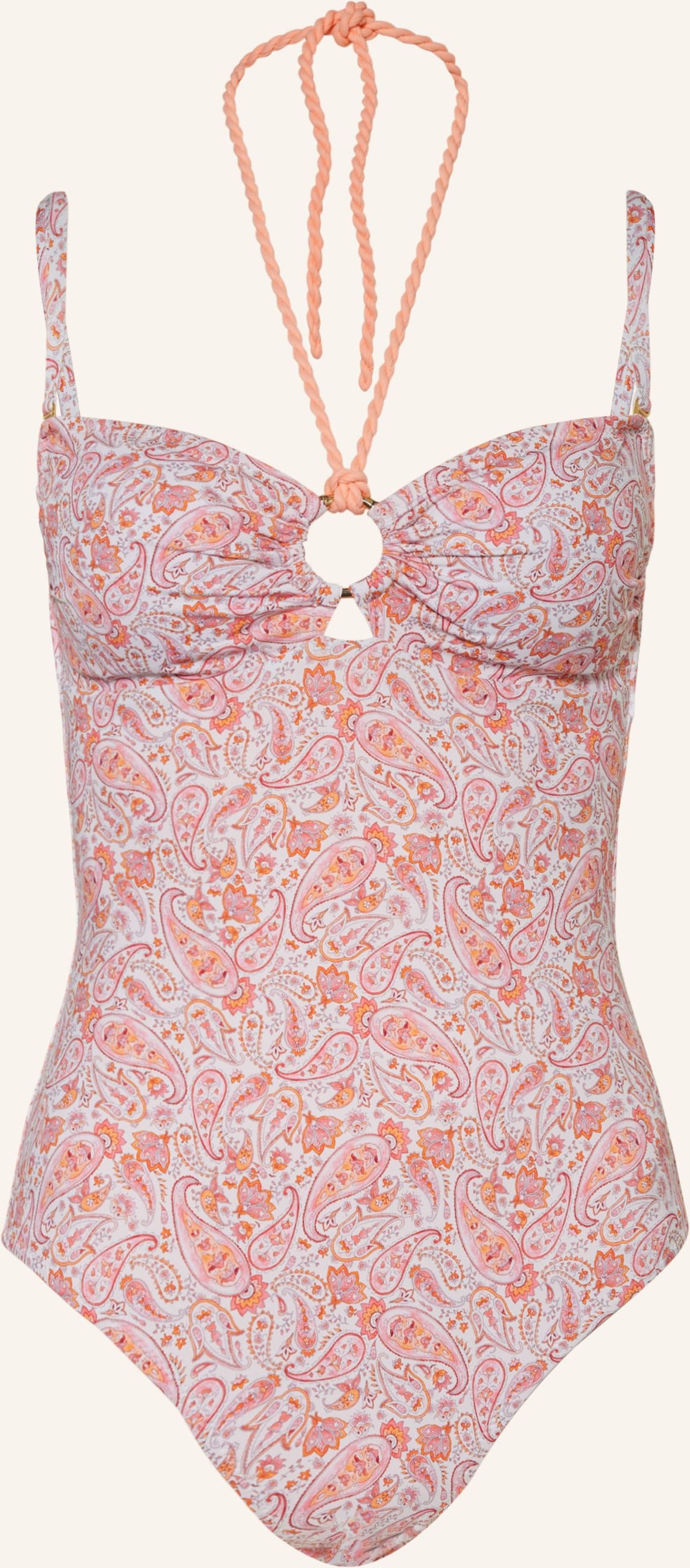 Heidi Klein Bandeau-Badeanzug Muskmelon Bay pink