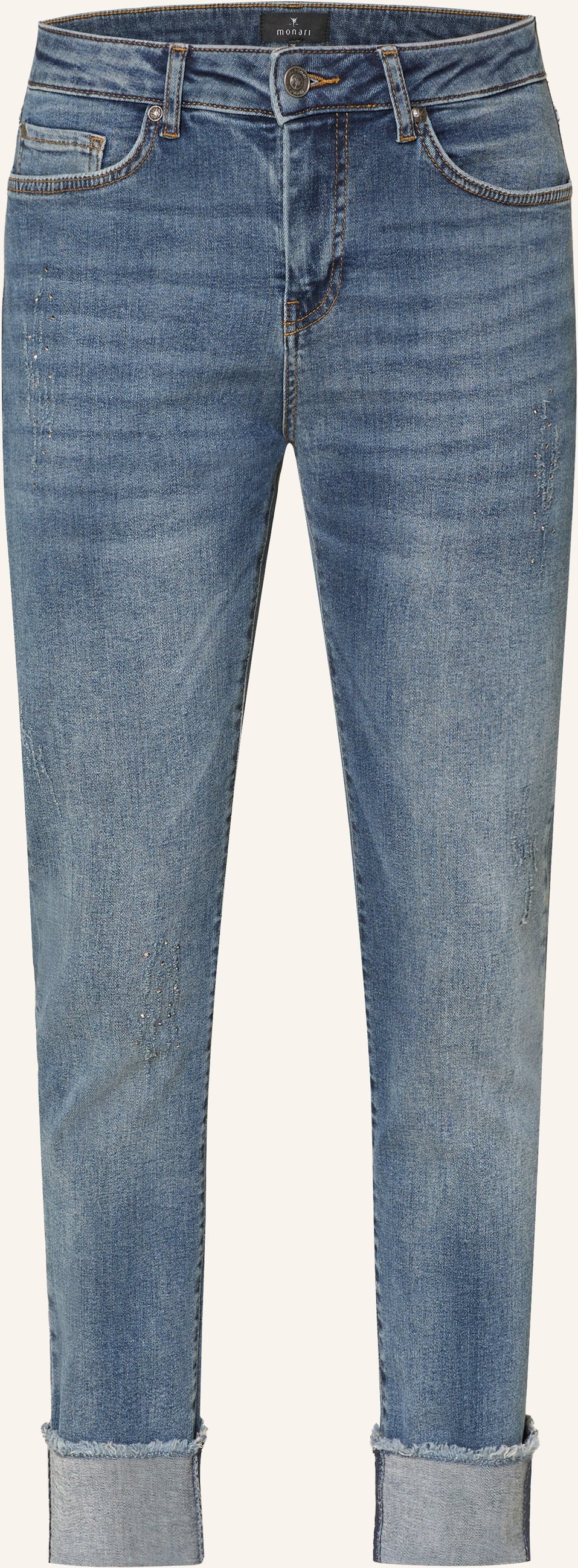 Thumbnail - Monari Straight Jeans Mit Schmucksteinen blau