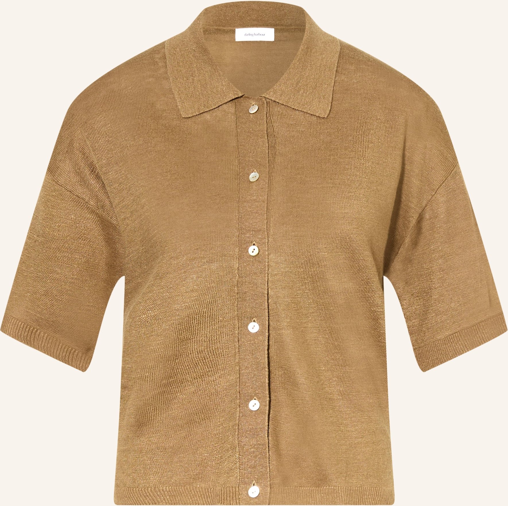 Darling Harbour Strickjacke Aus Leinen braun