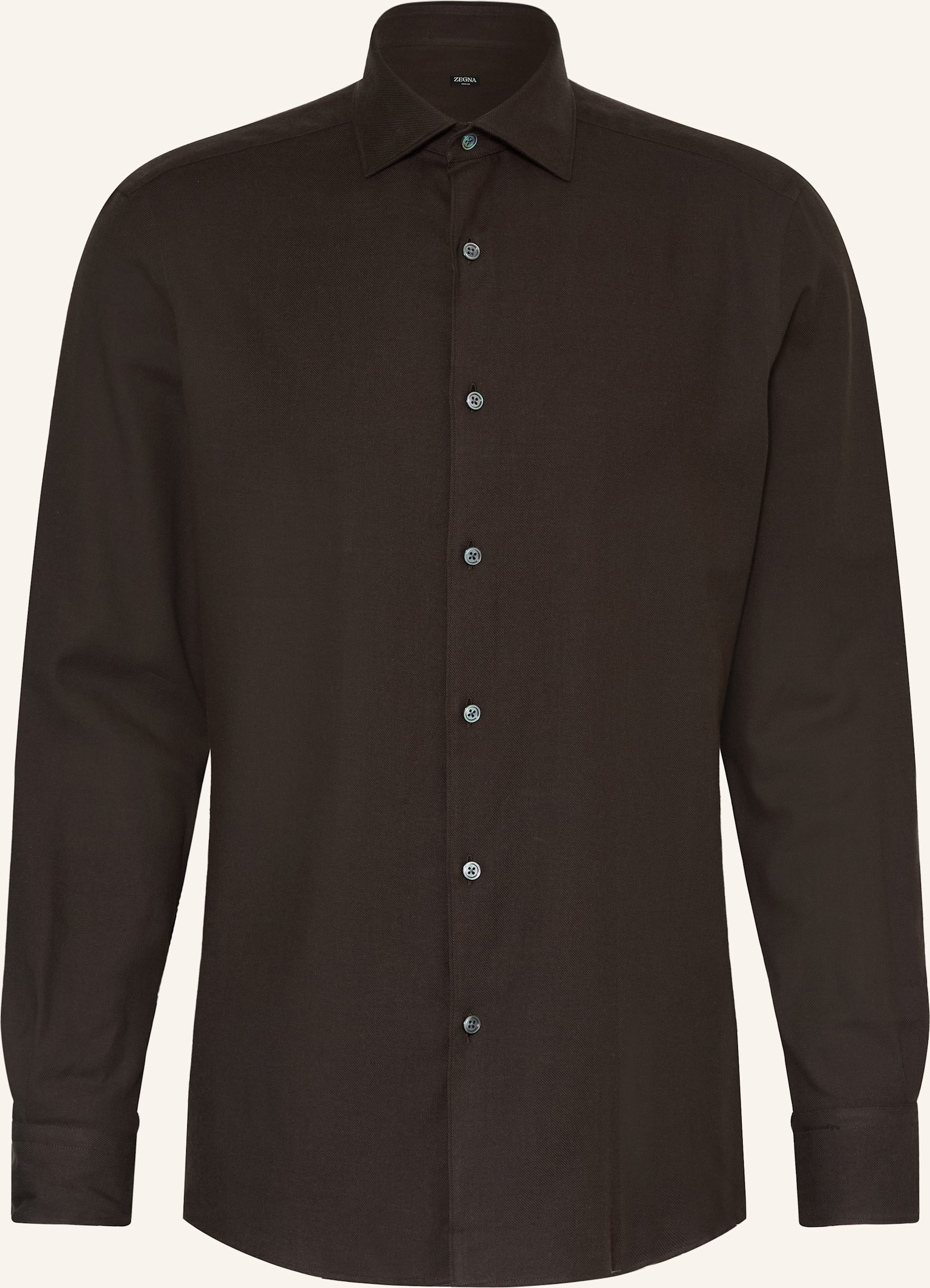 Zegna Hemd Cashco Regular Fit braun