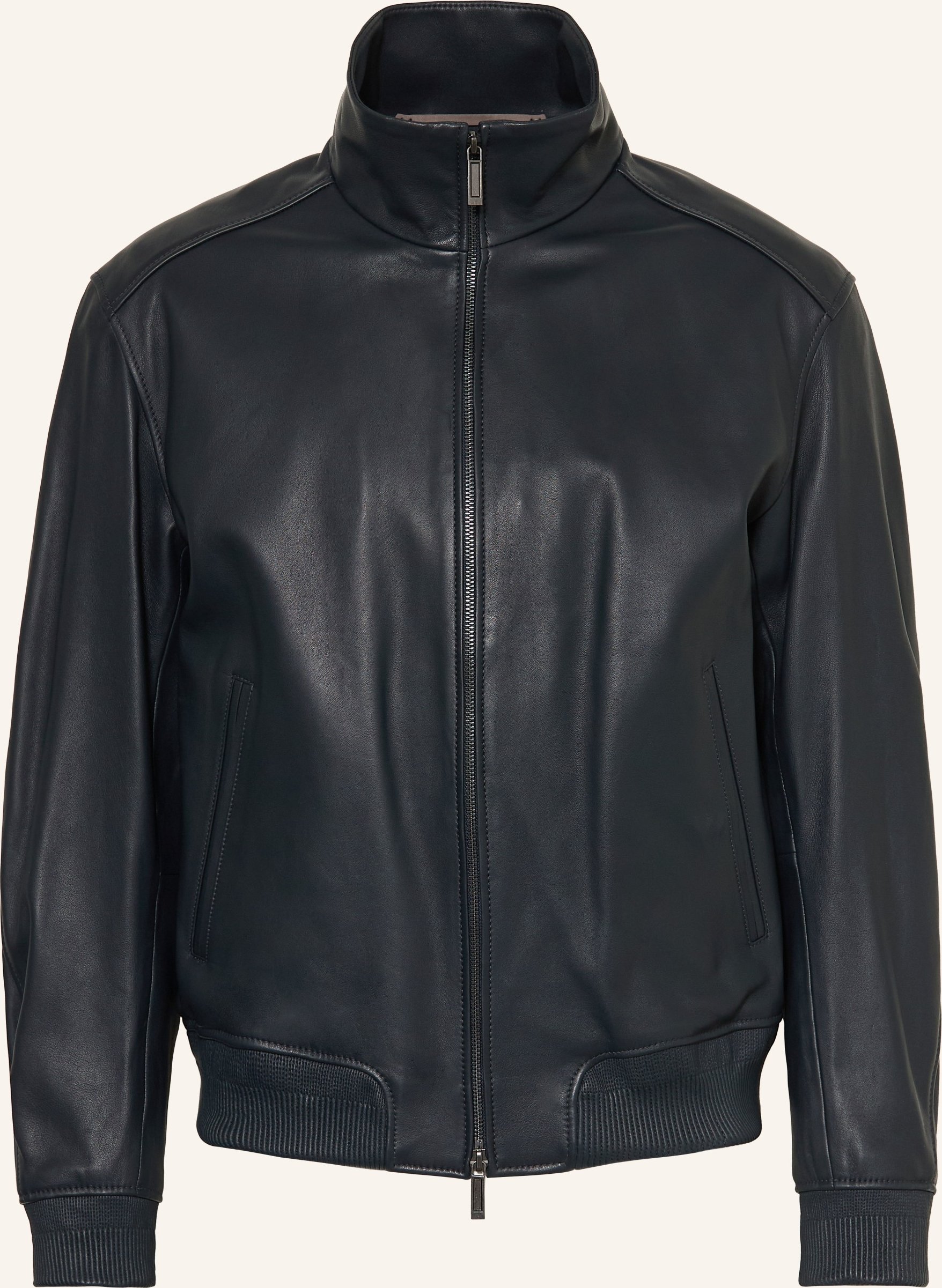 Boss Lederjacke Mamun blau