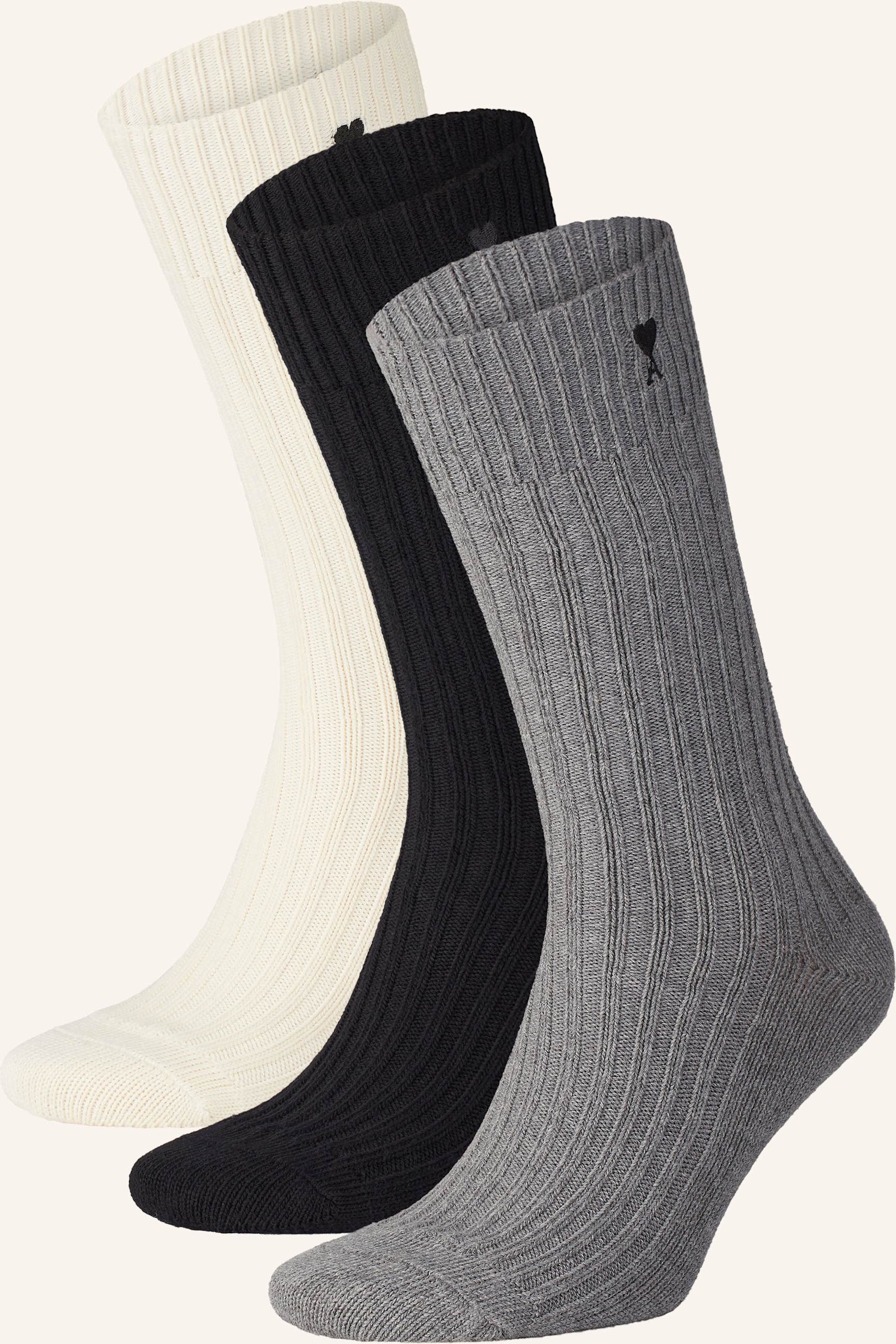 Ami Paris 3er-Pack Strümpfe weiss