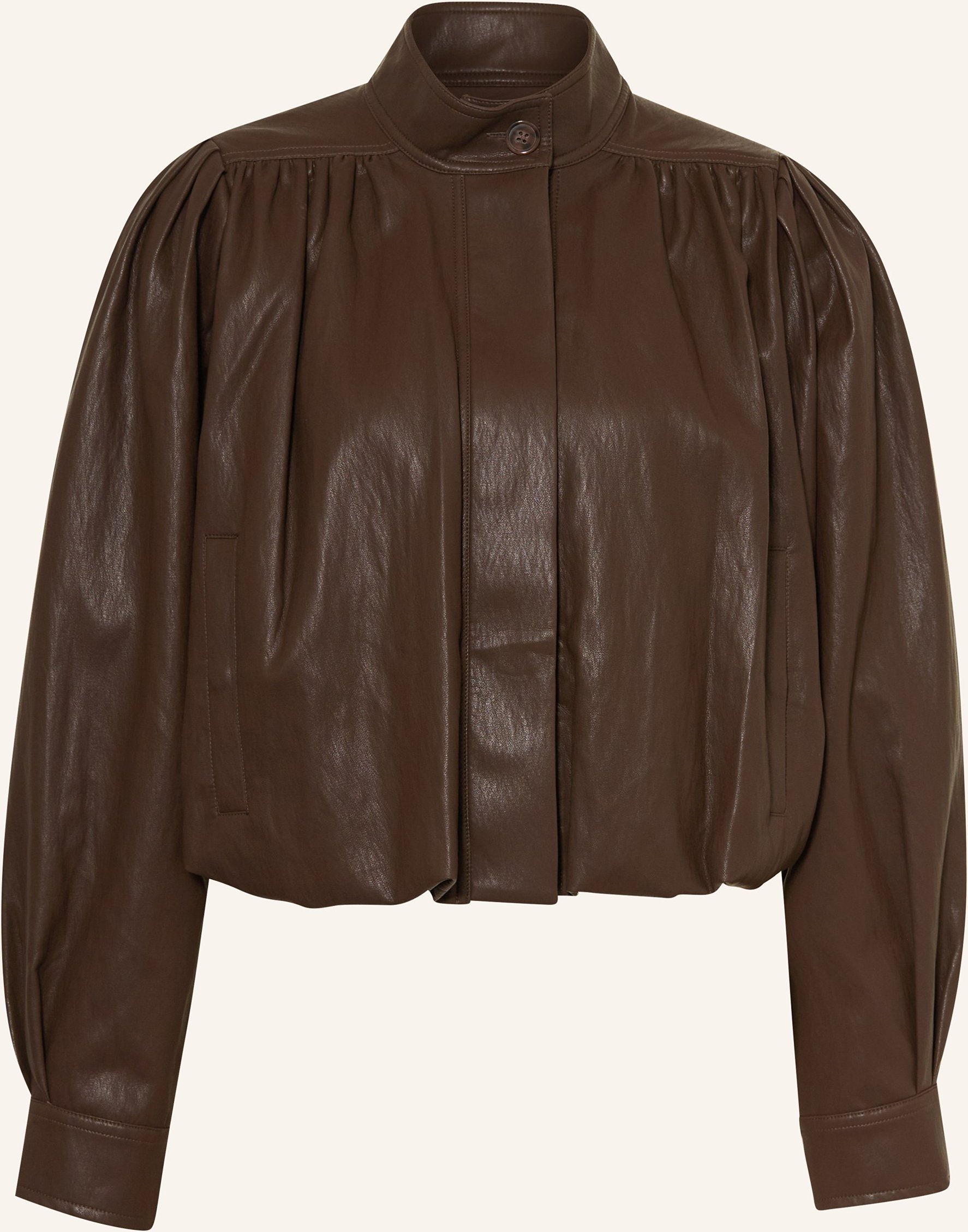 Mrs & Hugs Jacke In Lederoptik braun