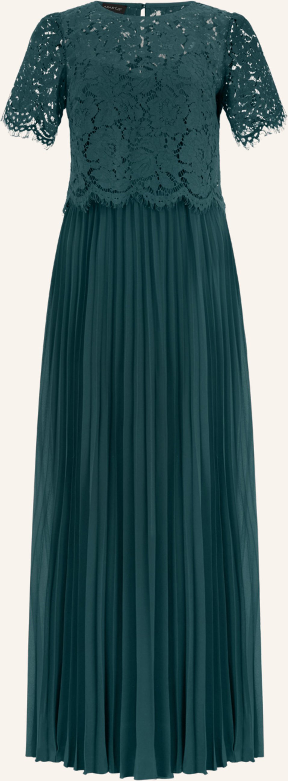 Apart Set: Abendkleid Und Blusenshirt Aus Spitze gruen