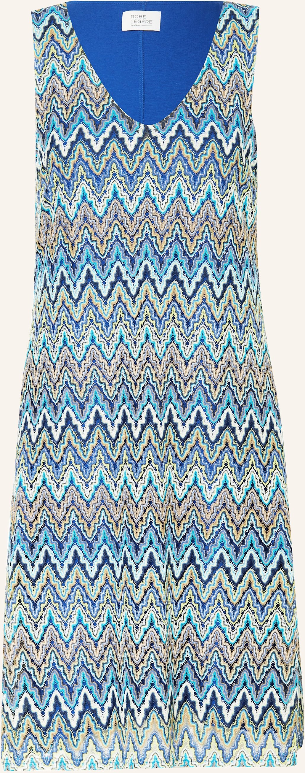 Robe Légère Häkelkleid Mit Glitzergarn blau