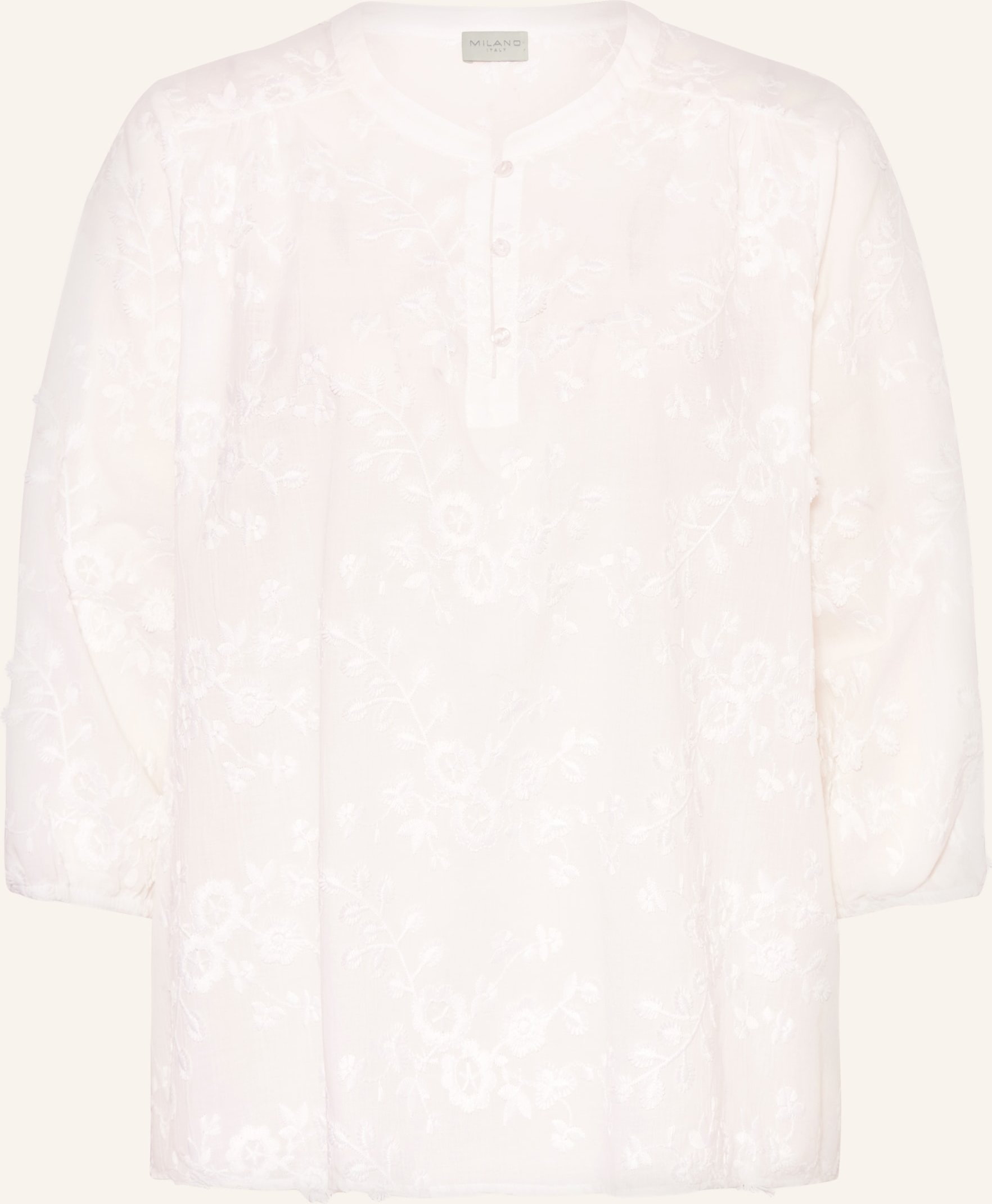 Milano Italy Blusenshirt Mit 3/4-Arm weiss