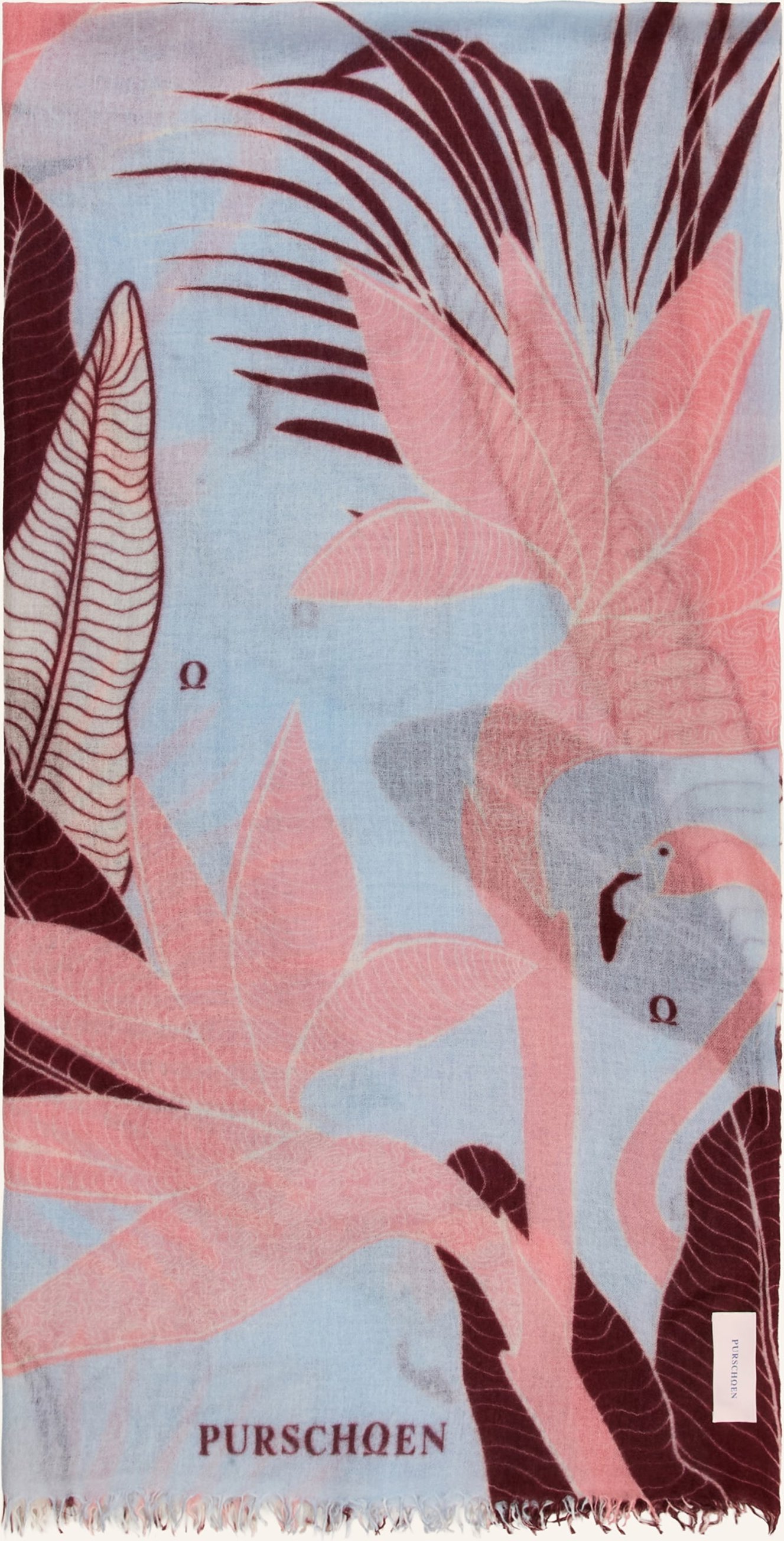 Purschoen Cashmere-Schal Flamingo blau