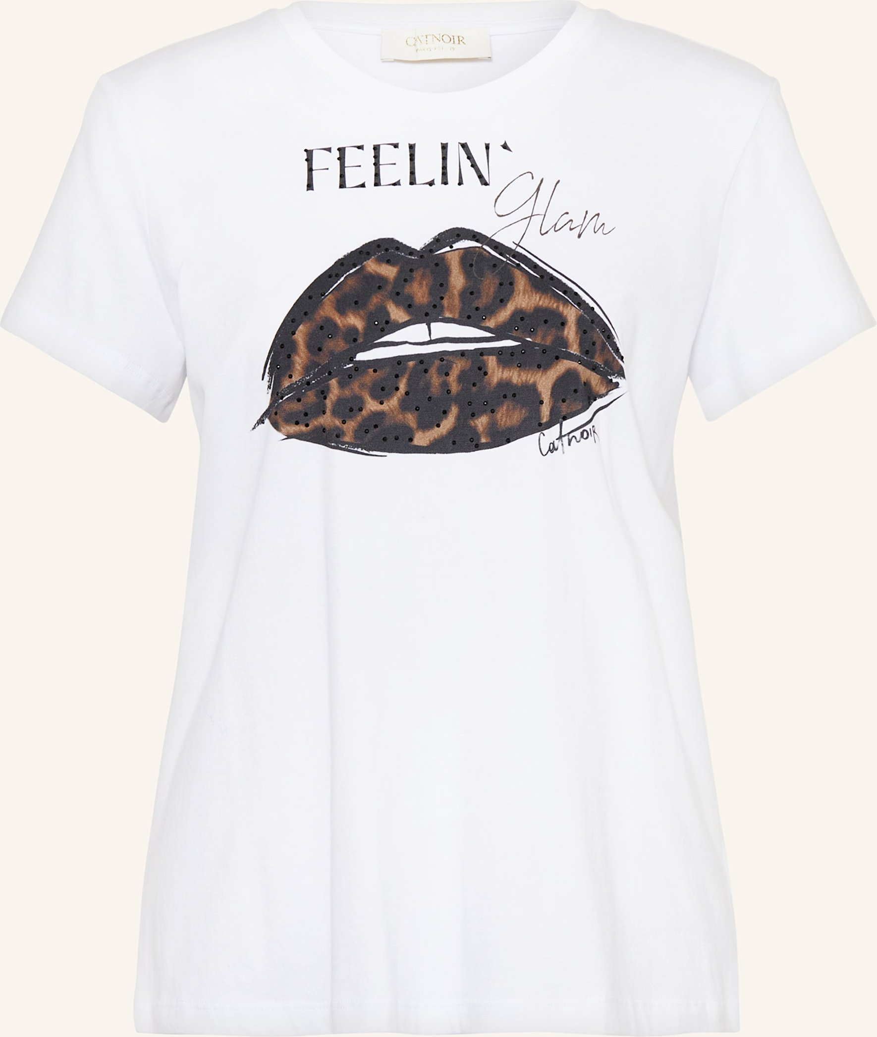Catnoir T-Shirt Mit Schmucksteinen weiss