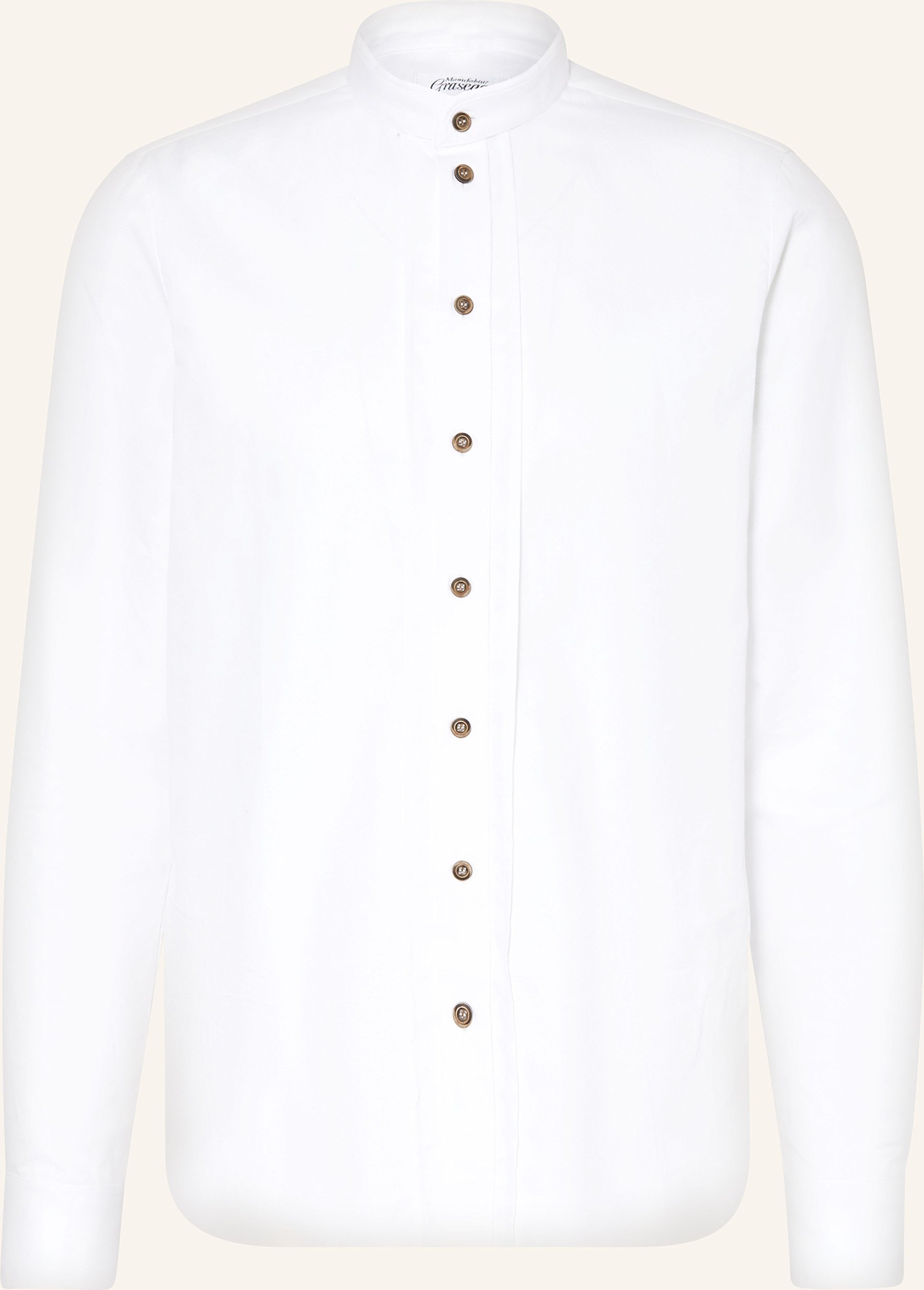 Grasegger Trachtenhemd Kissing Regular Fit Mit Stehkragen weiss