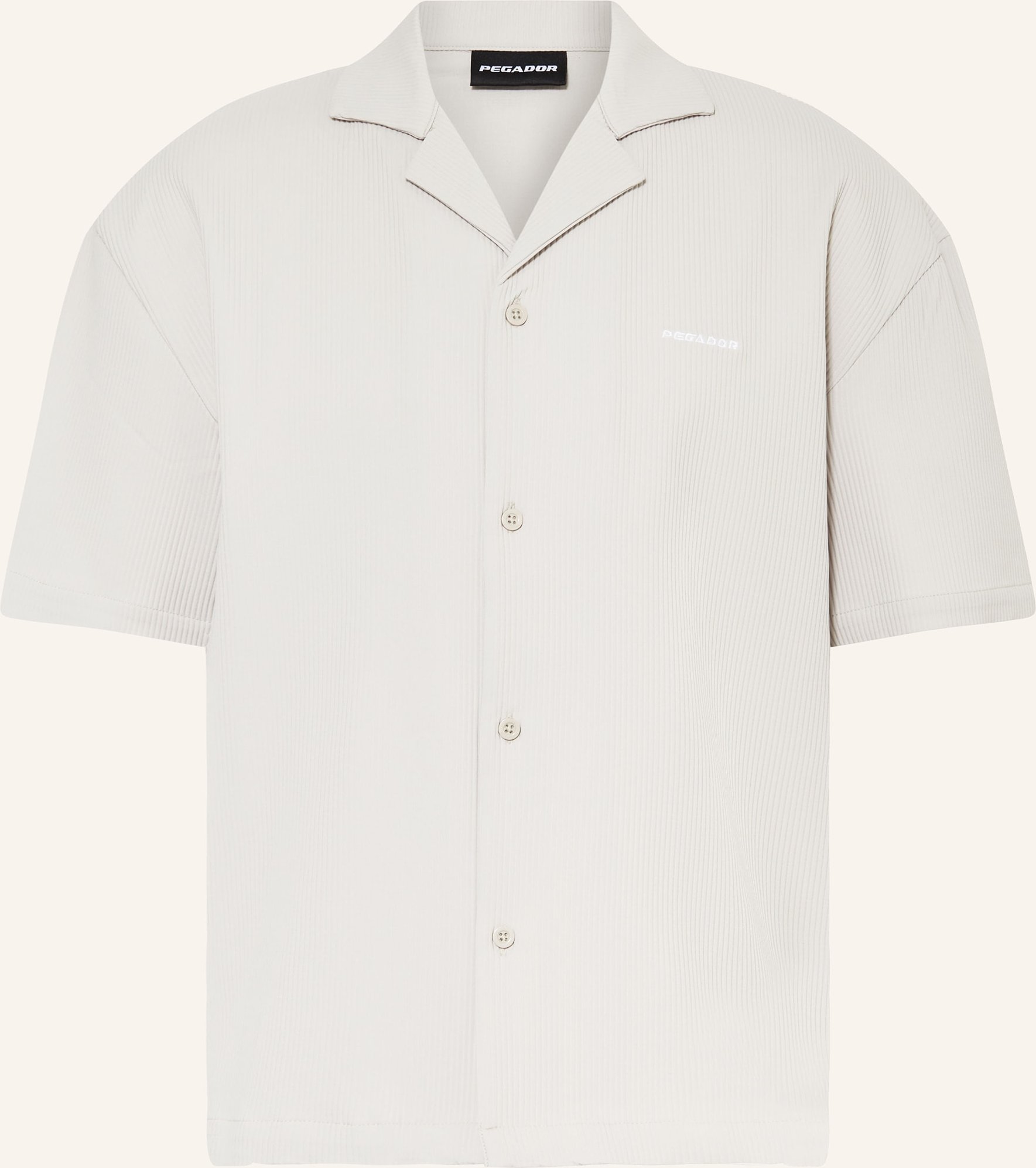 Pegador Resorthemd Troy Comfort Fit Mit Plissees grau