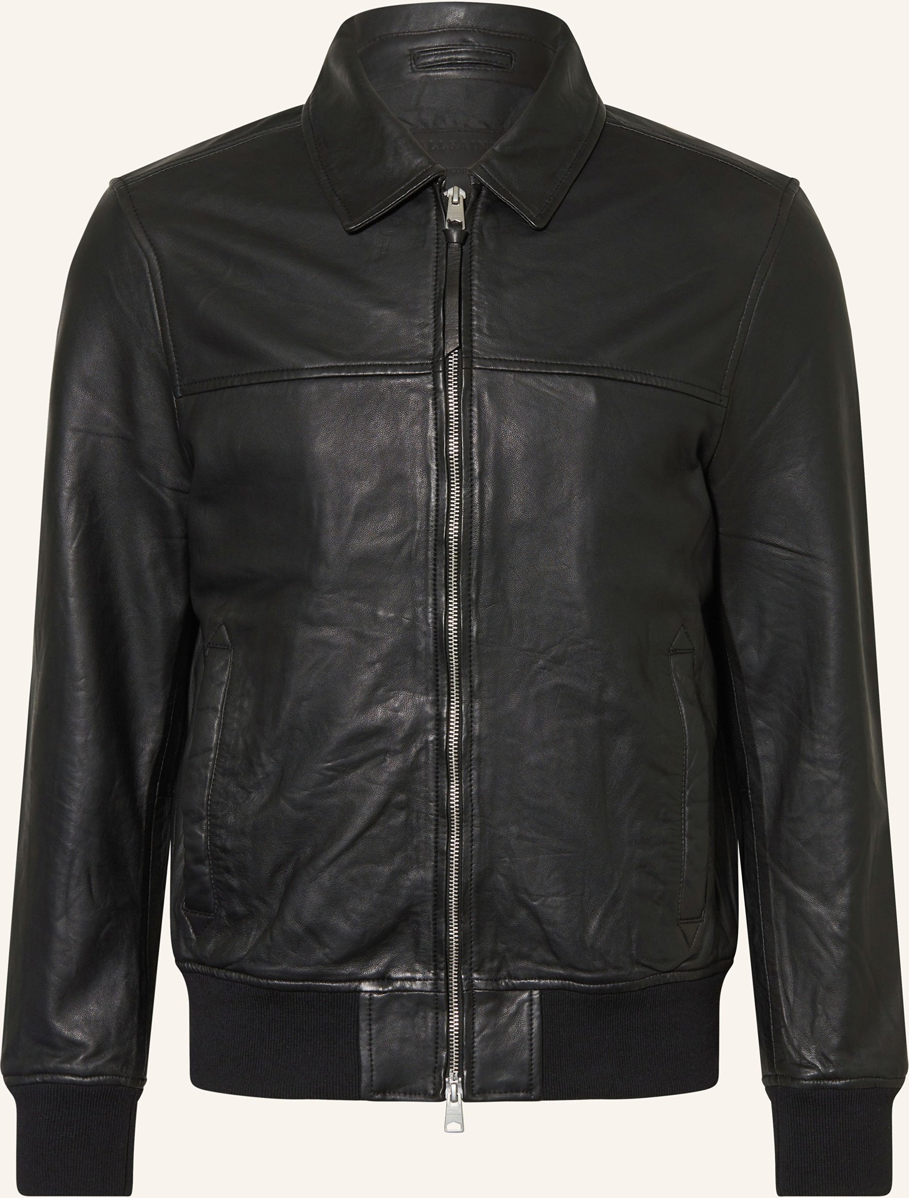 Allsaints Lederjacke Rashford schwarz