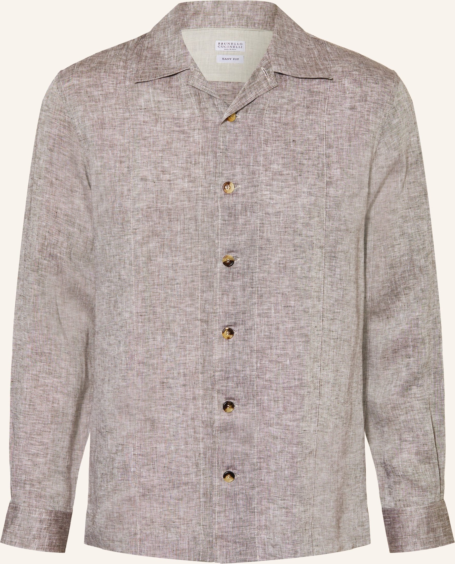 Brunello Cucinelli Leinenhemd Comfort Fit beige