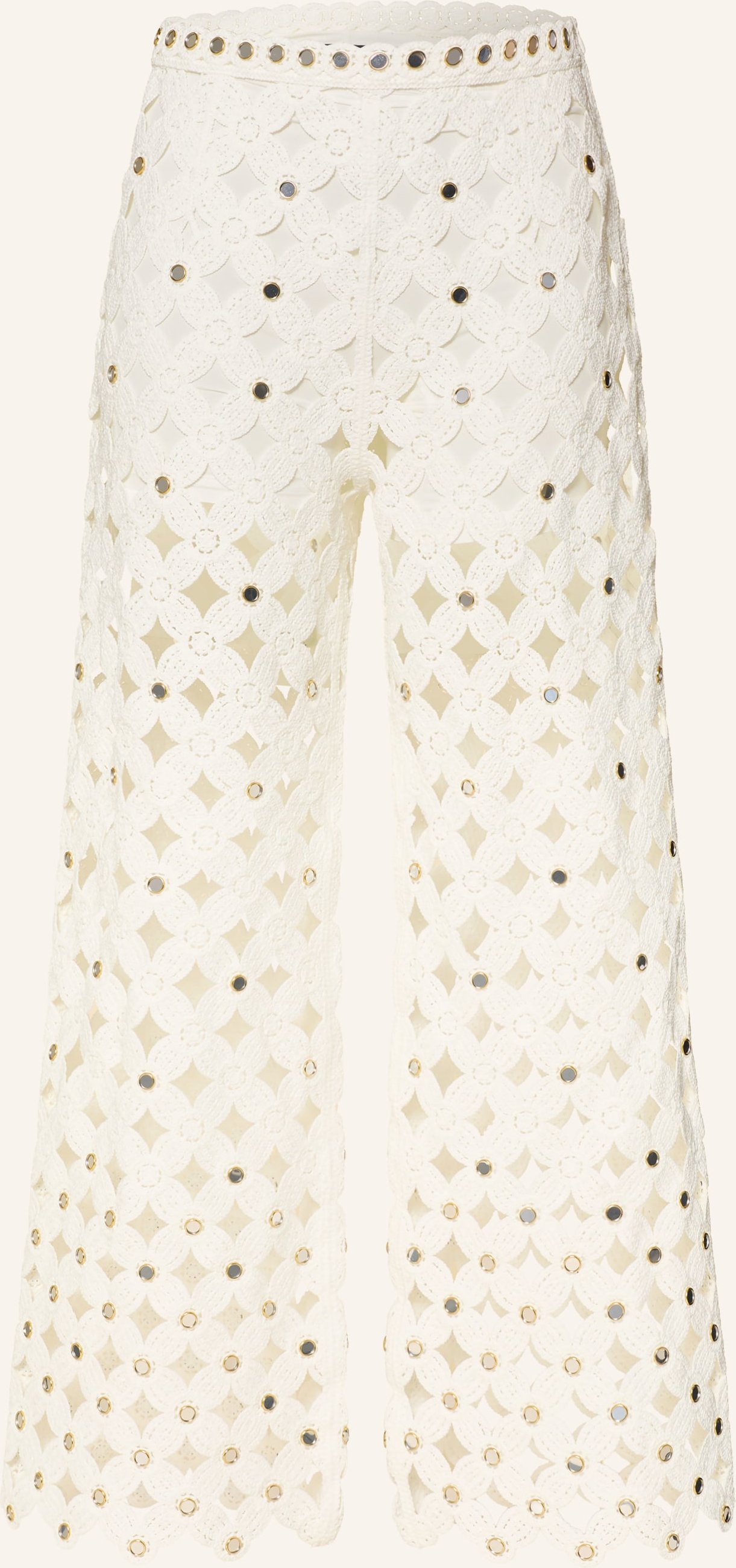 Maje Strickhose Mit Nieten weiss