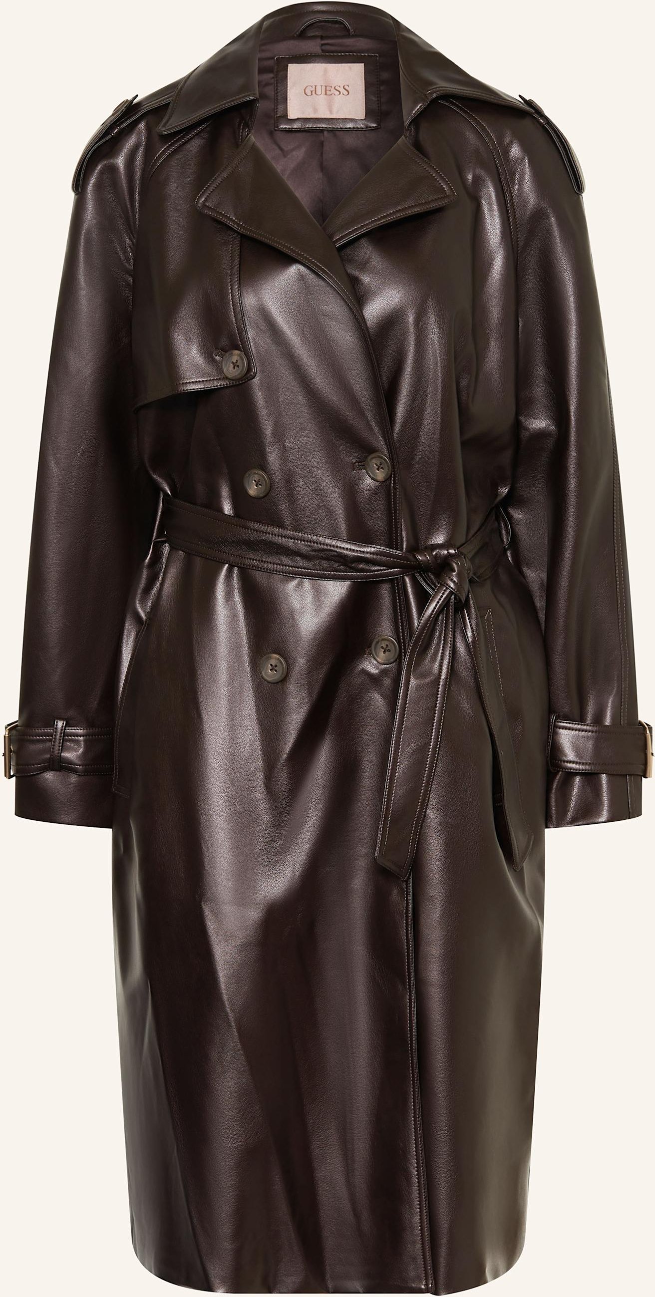 Guess Trenchcoat Bianka In Lederoptik braun