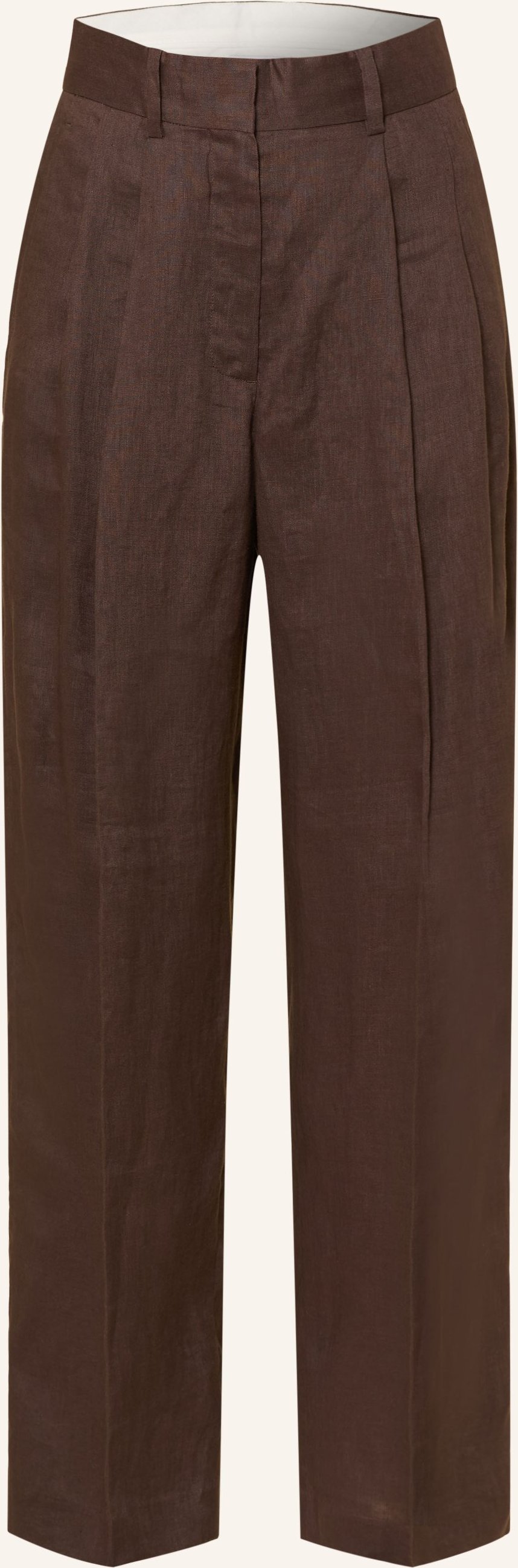 Mrs & Hugs Marlenehose Aus Leinen braun