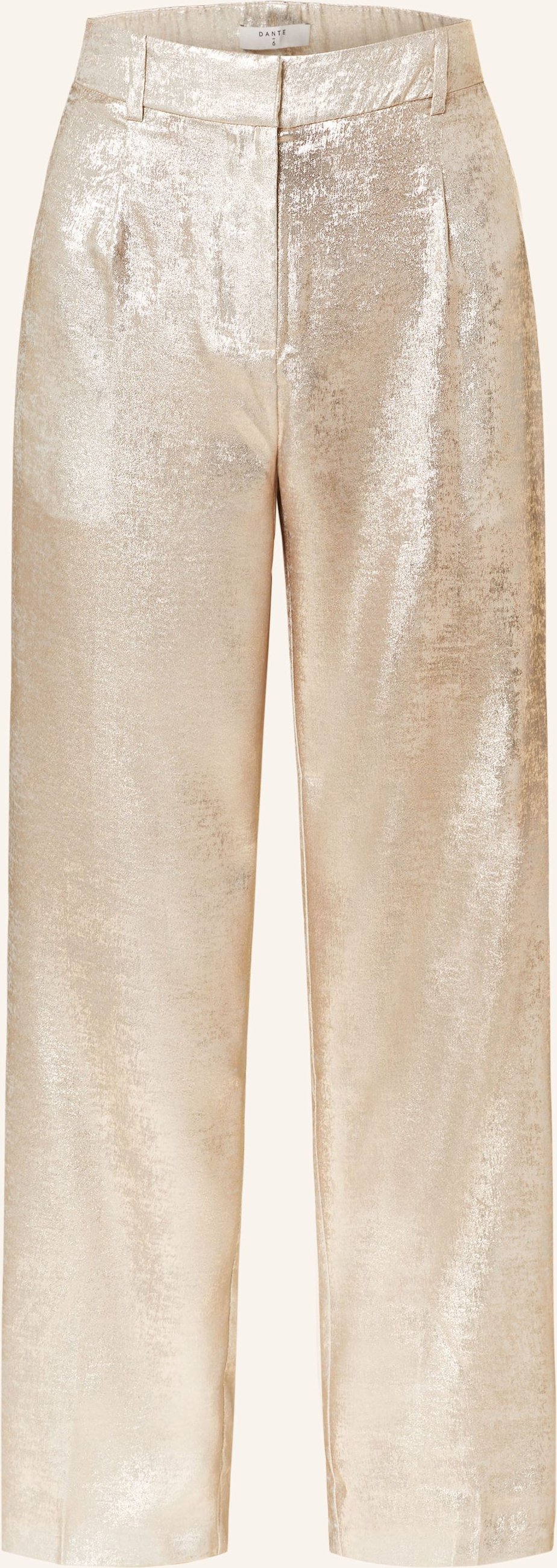 dante6 Marlenehose Sharm Aus Jacquard Mit Glitzergarn beige